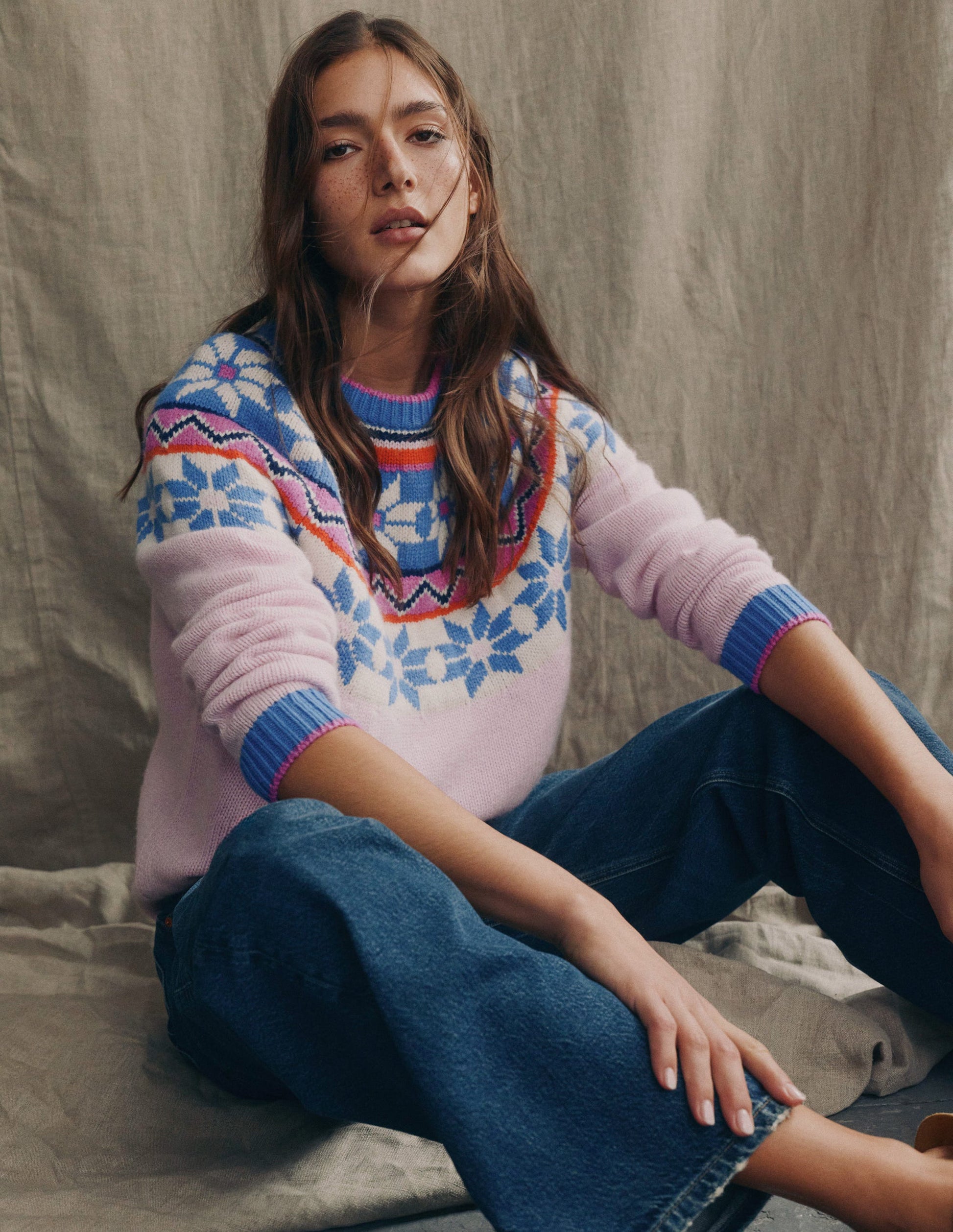 Eleanor Fair-Isle-Pullover-Wiesenrosa-1