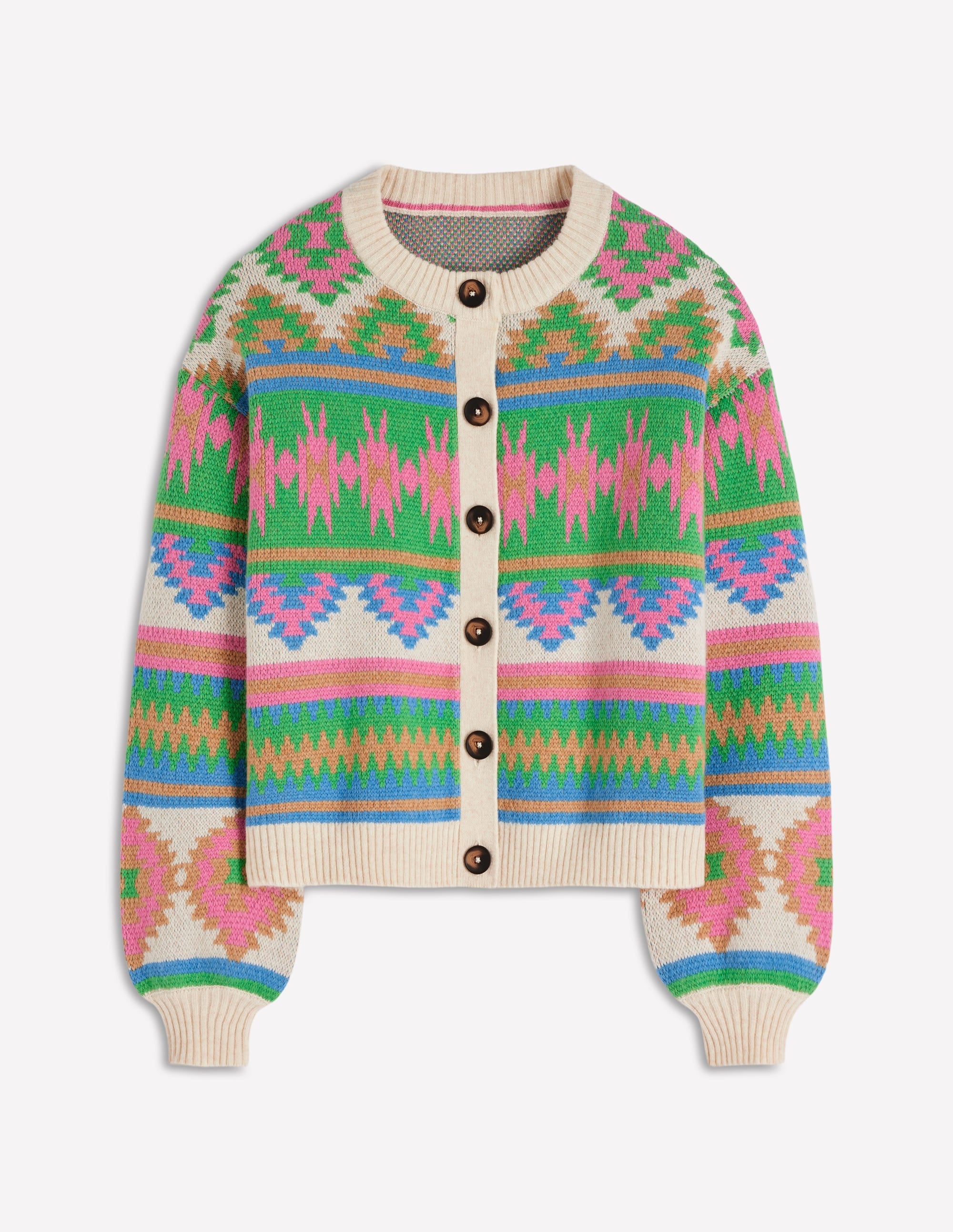 Abi Jacquard-Strickjacke-Bunt Aztekenmuster - Image 9