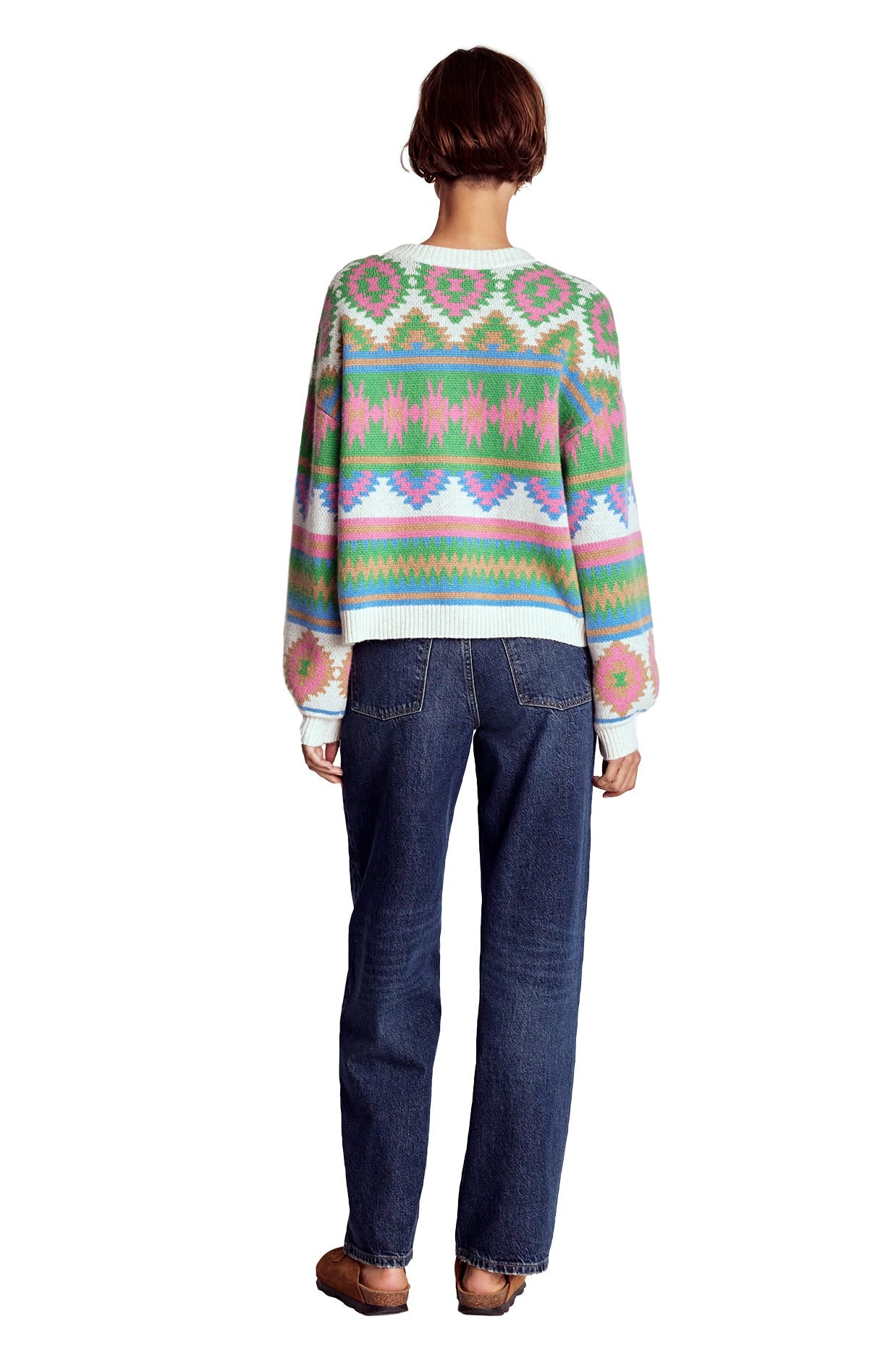 Abi Jacquard-Strickjacke-Bunt Aztekenmuster - Image 7