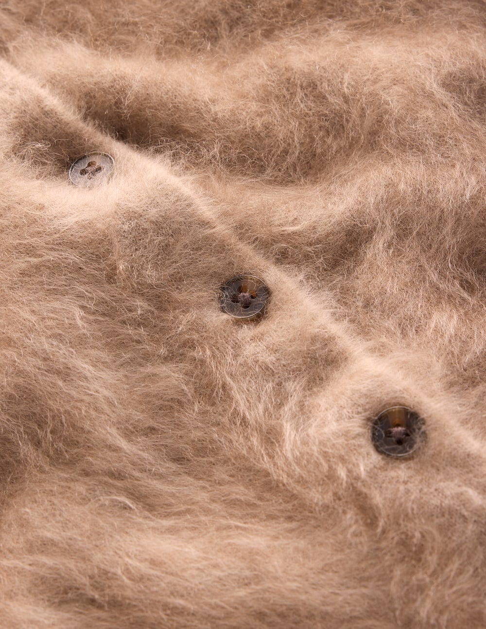 Eva Brushed Cashmere Cardigan-Dark Mink Melange