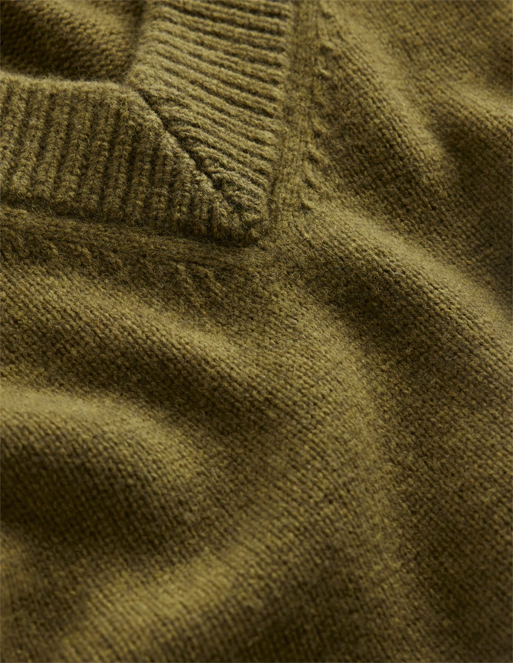 Marion Merino V-neck Jumper-Promenade Green Melange-8