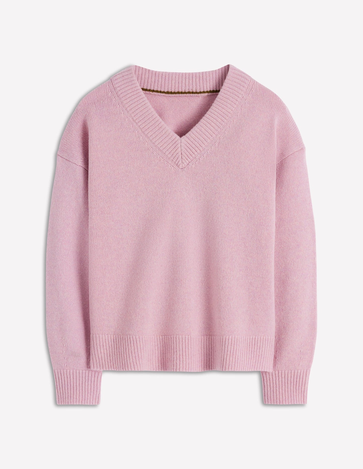 Marion Merino V-neck Jumper-Blush Pink