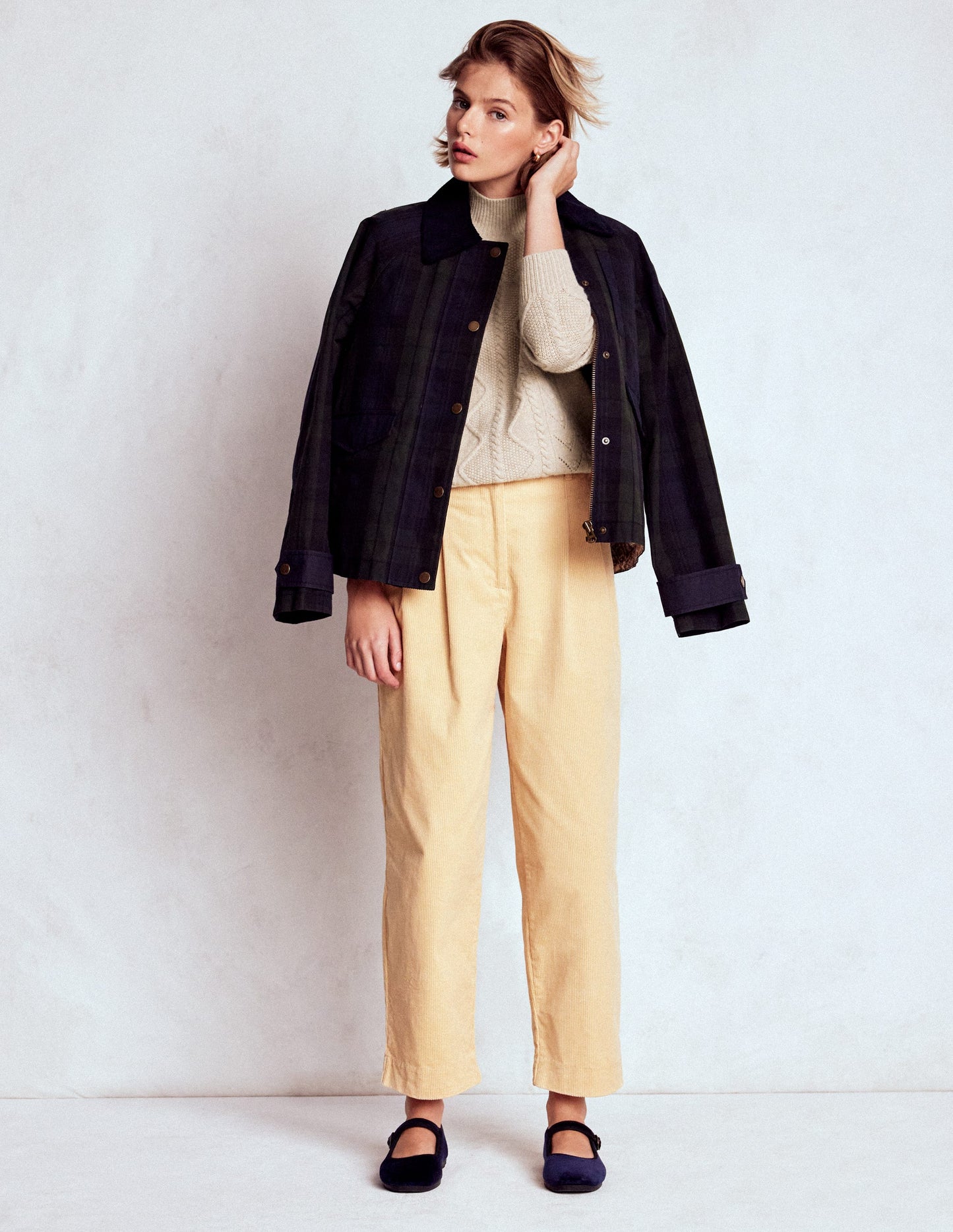 Marion Merino High Neck Jumper-Barley Cable