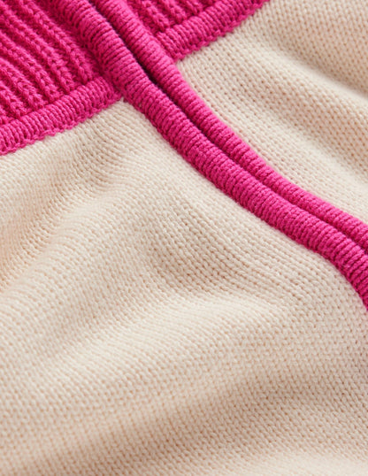 Lucy Pullover mit Halbreißverschluss-Warmes Naturweiß, Rot-9