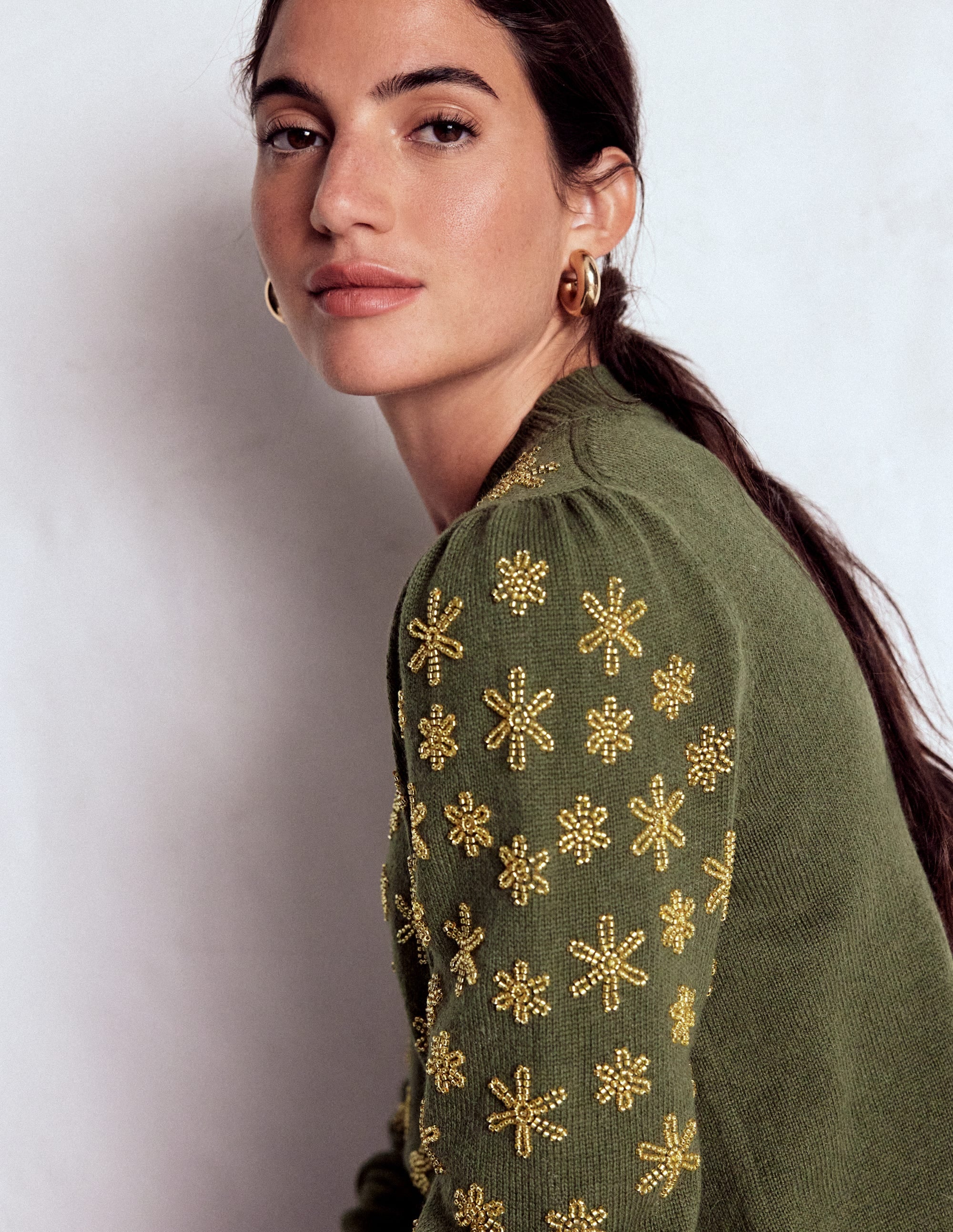 Elizabeth Embellished Jumper-Leaf Green - Image 5
