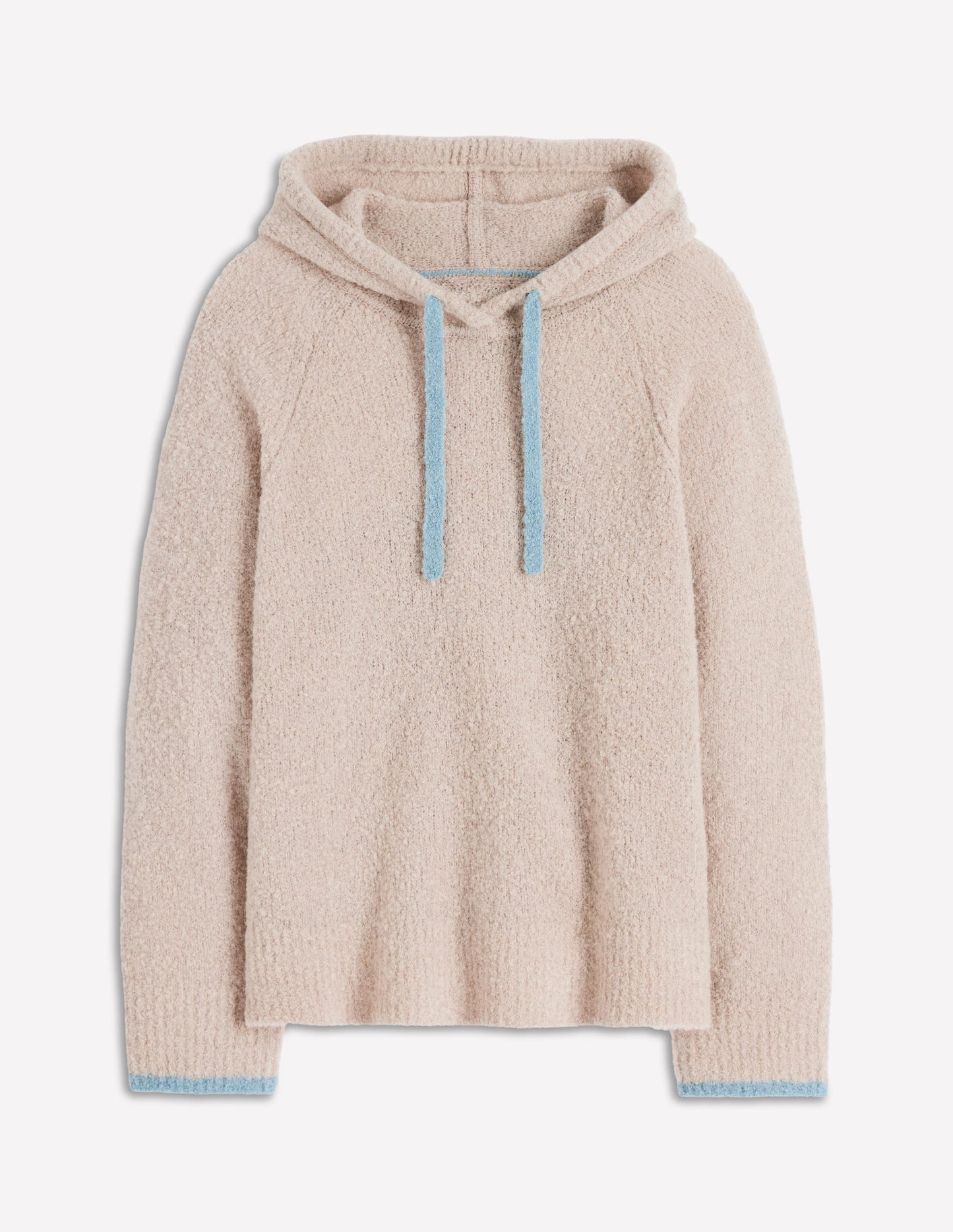 Bouclé Raglan Hoodie-Chinchilla Melange