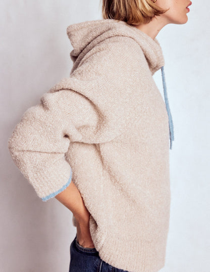 Bouclé Raglan Hoodie-Chinchilla Melange-6