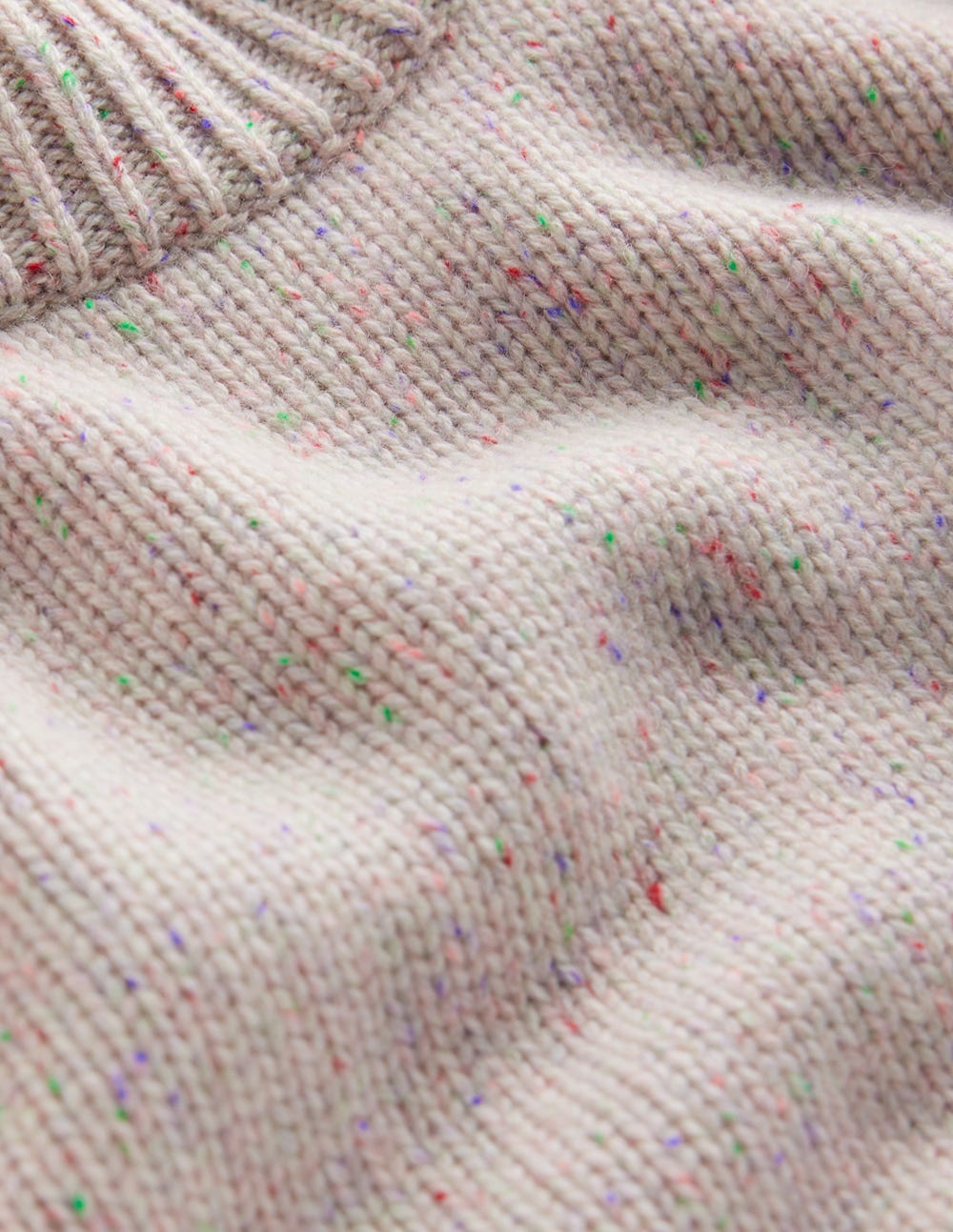 Grobstrick-Kaschmirpullover-Naturweiß, Bunte Neps - Image 7