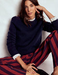 Grobstrick-Kaschmirpullover-Marineblau