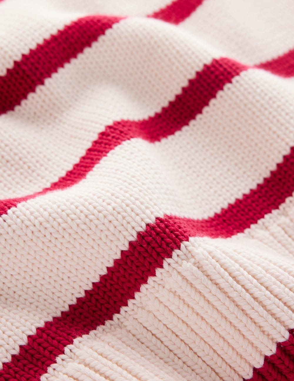Lucy Oversize-Baumwollpullover-Naturweiß/Rot Streifen - Image 9