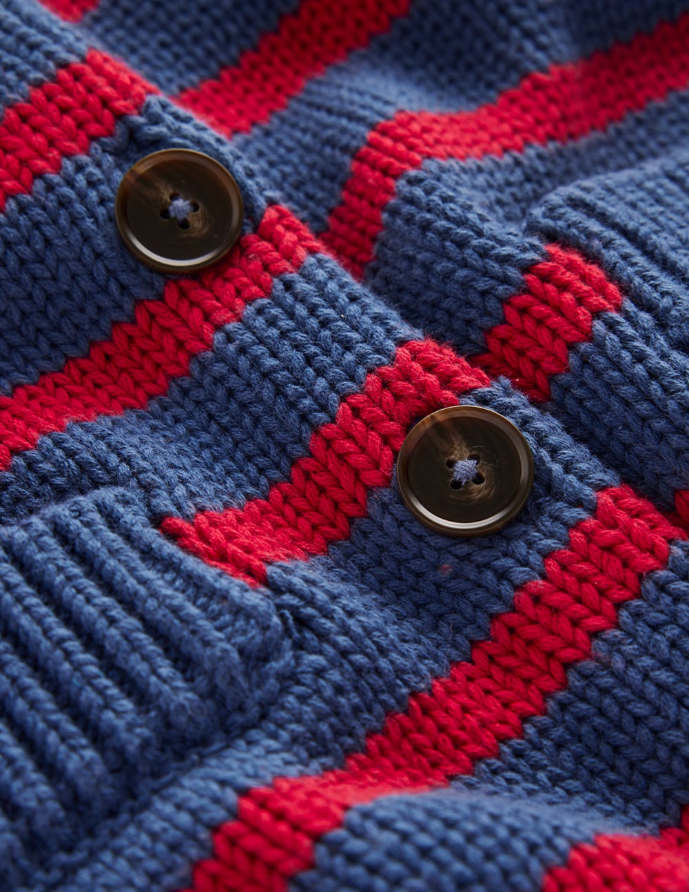 Cardigan Lucy en coton épais-Rayé bleu marine doux et rouge