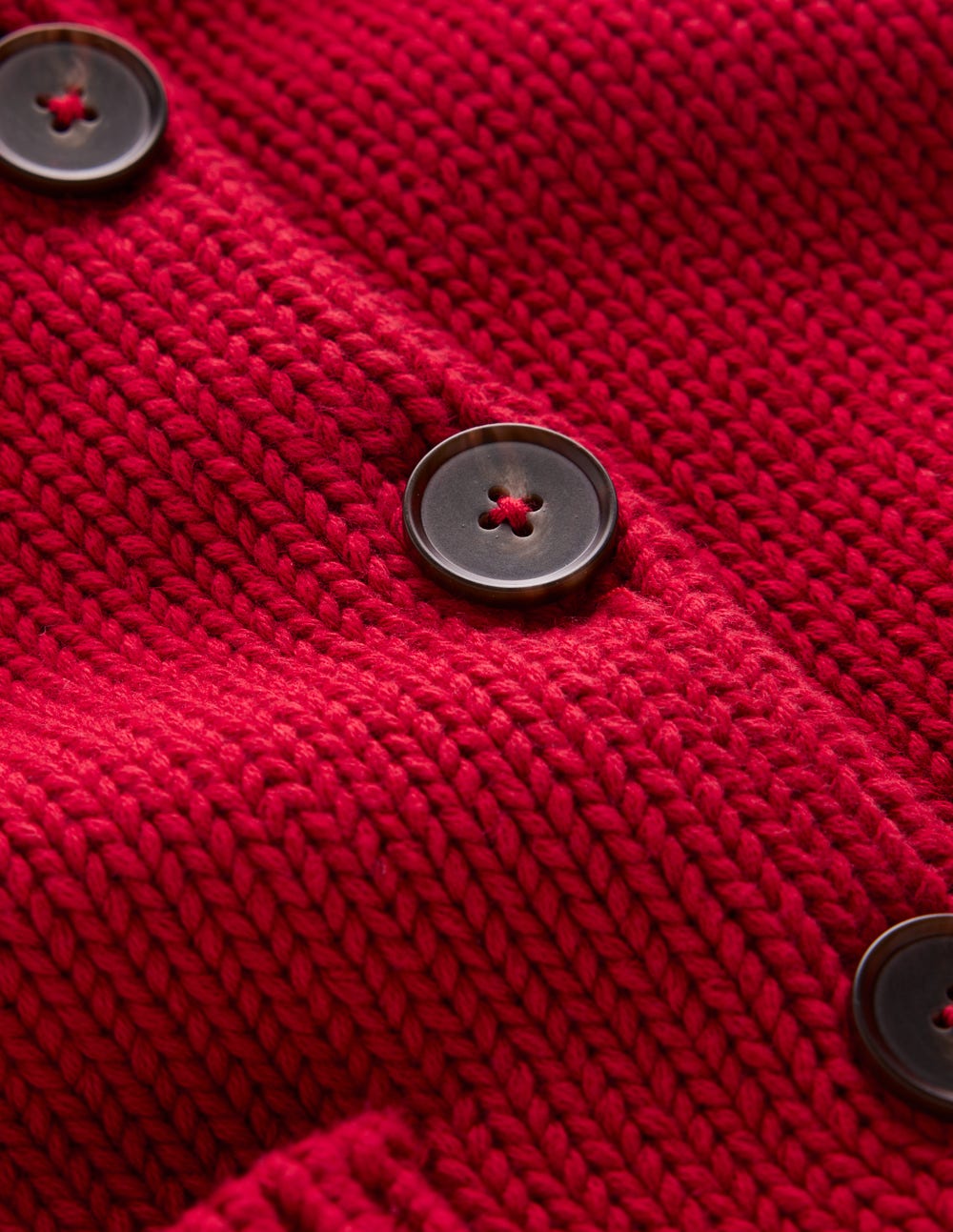 Lucy Grob gestrickte Baumwollstrickjacke-Merida-Rot - Image 6