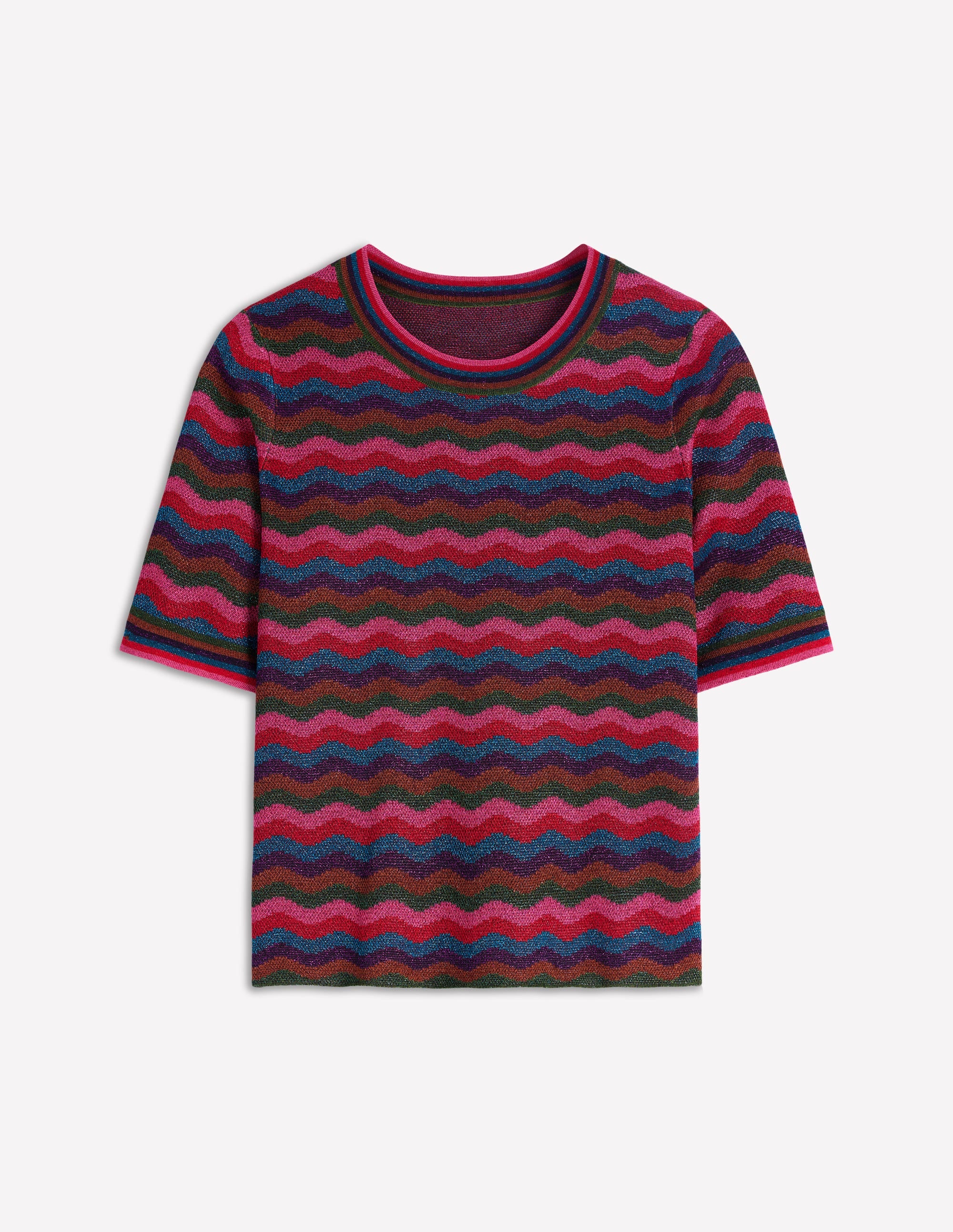 Strick-T-Shirt aus Jacquard-Bunt - Image 8