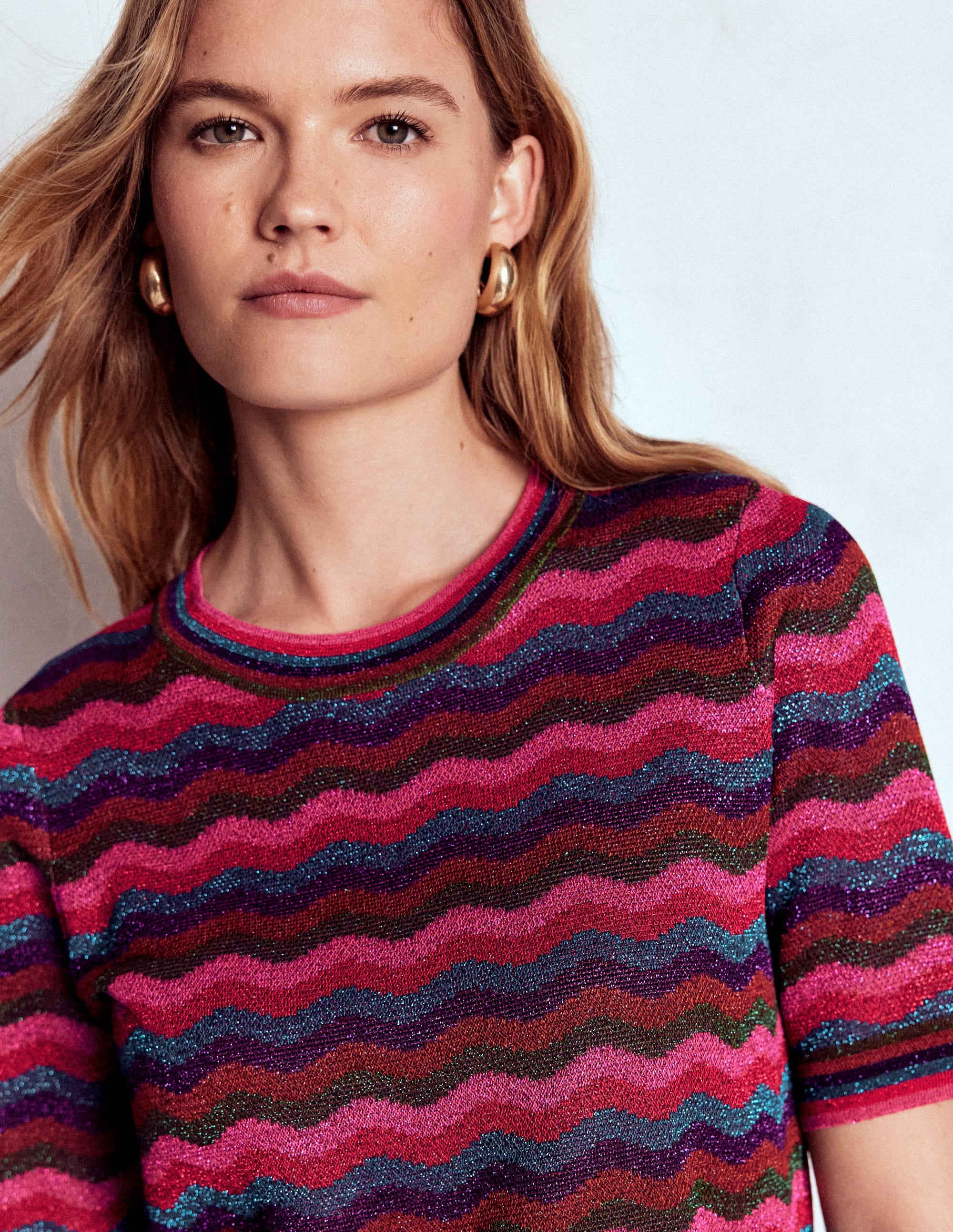 Strick-T-Shirt aus Jacquard-Bunt - Image 2