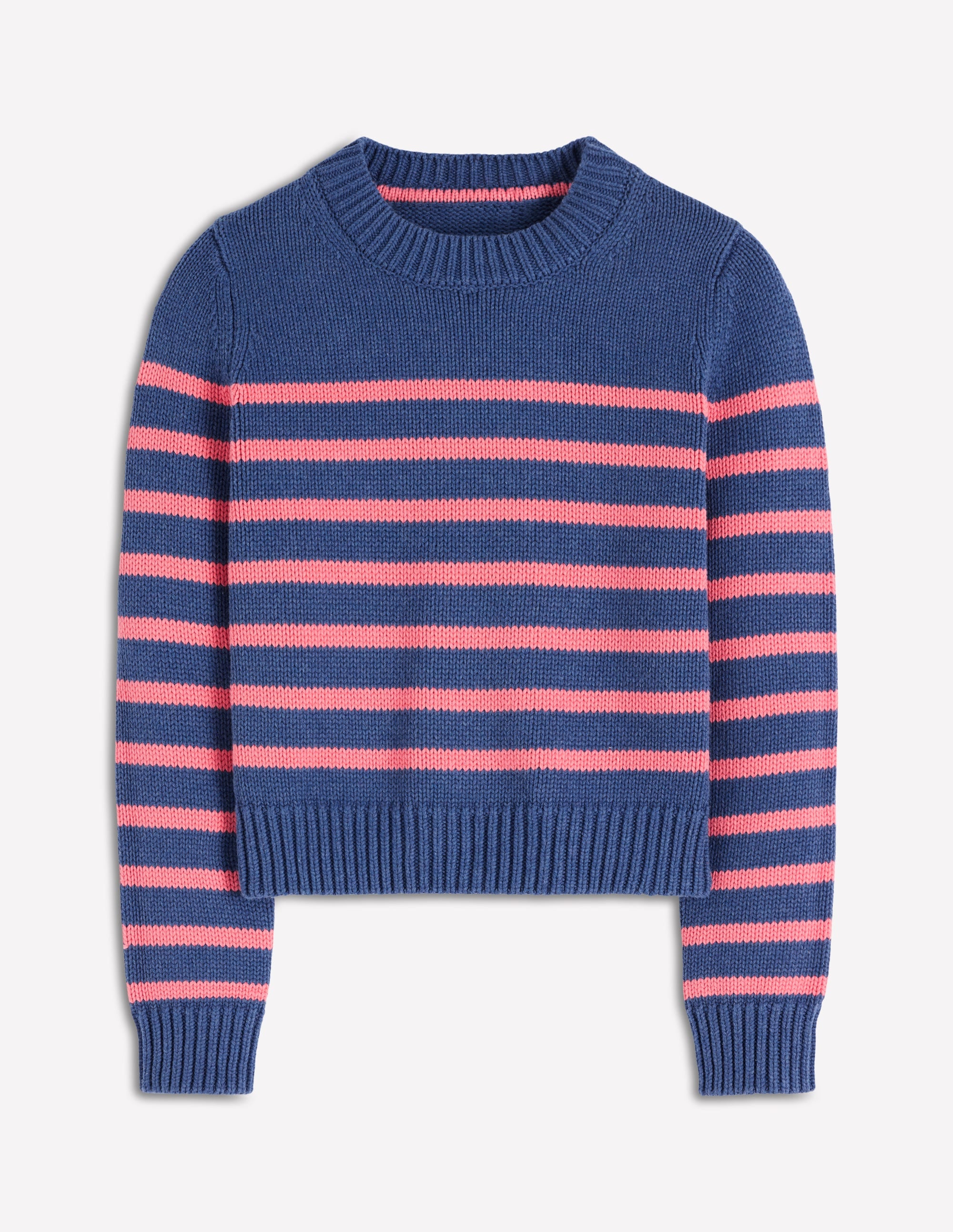 Pull Lucy en coton épais-Bleu, rayé rose - Image 9