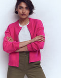 Maya Jacke mit Reißverschluss-Extravagantes Rosa