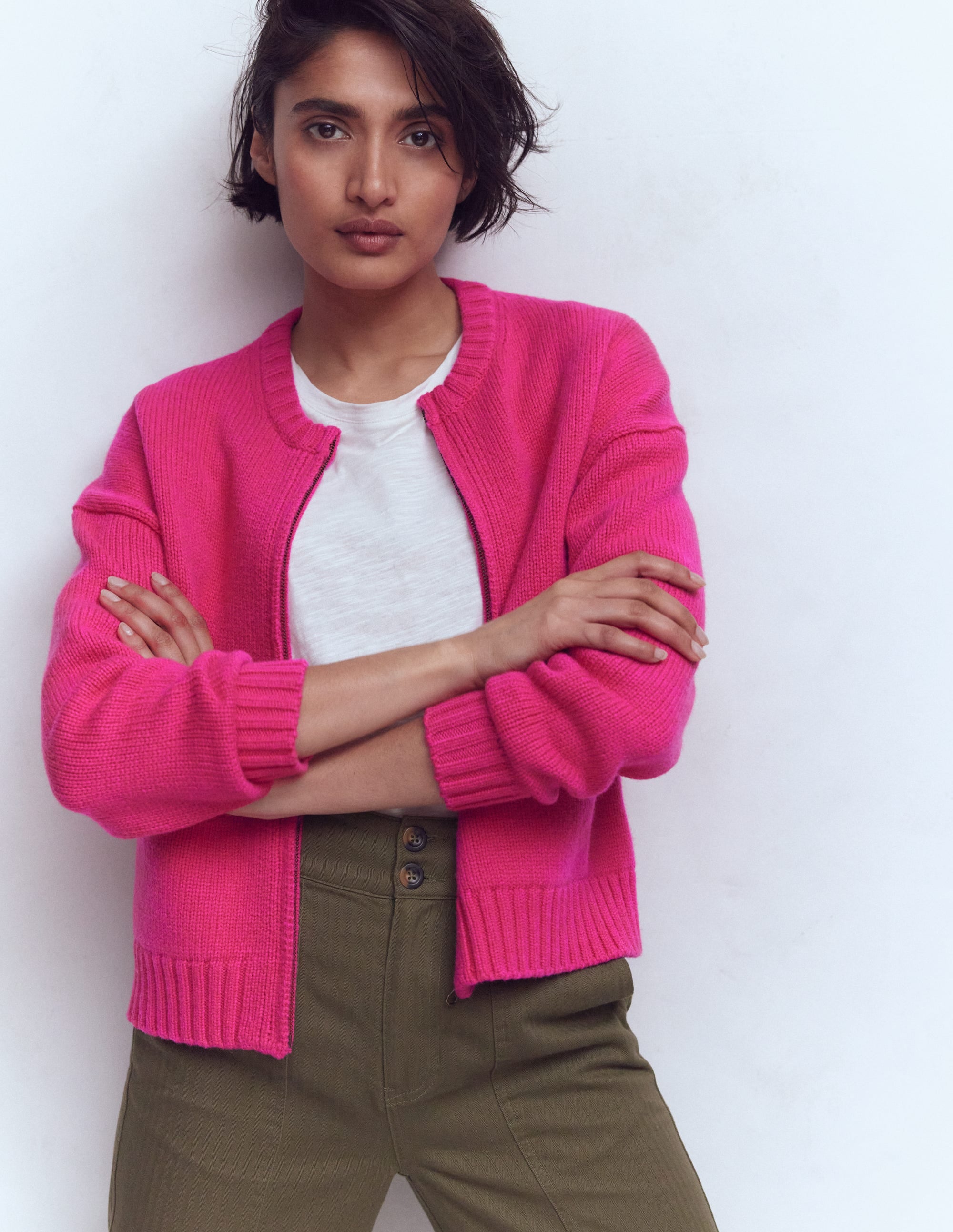 Maya Jacke mit Reißverschluss-Extravagantes Rosa - Image 1