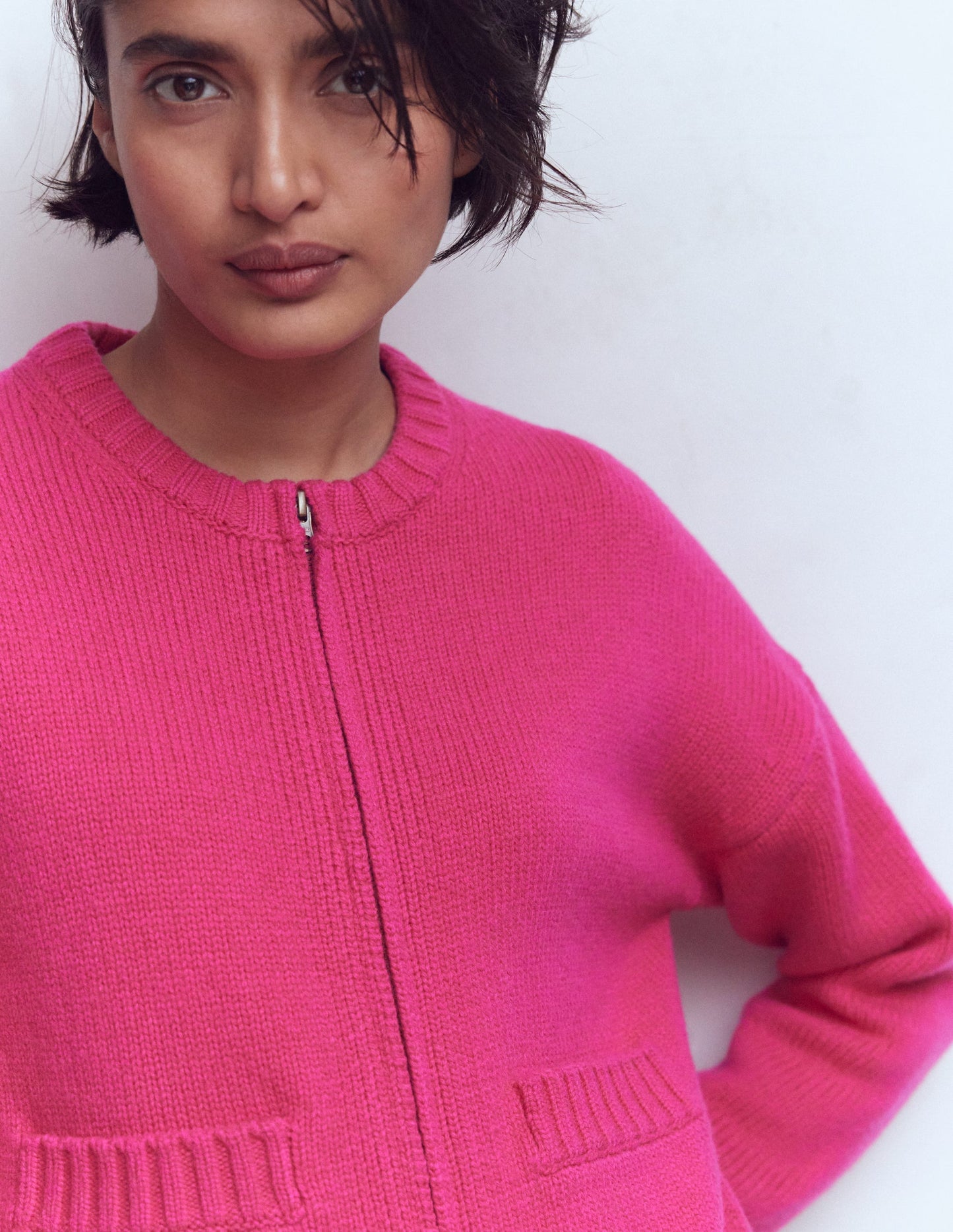 Maya Jacke mit Reißverschluss-Extravagantes Rosa