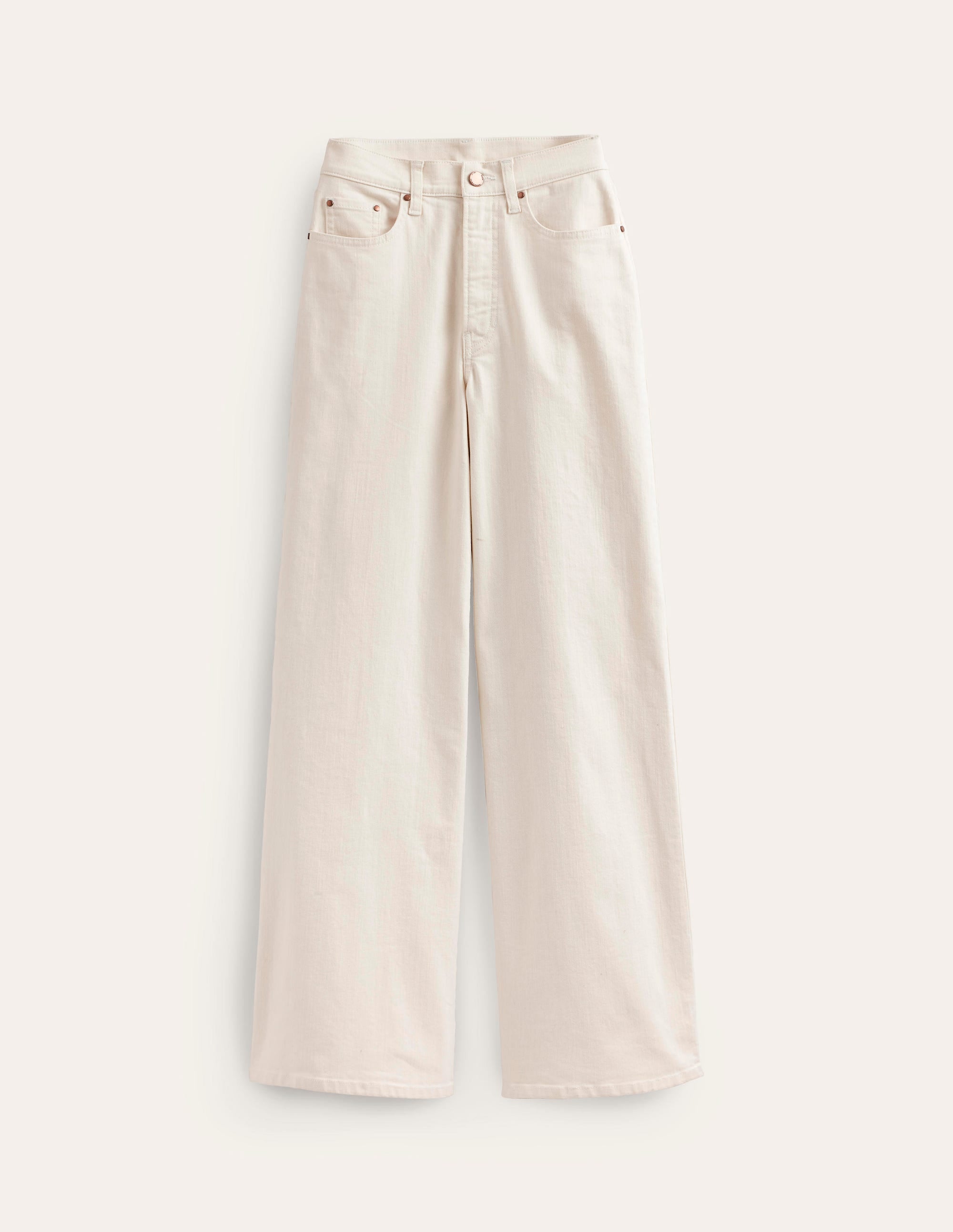 Hoch geschnittene Jeans mit weitem Bein-Naturweiß - Image 7