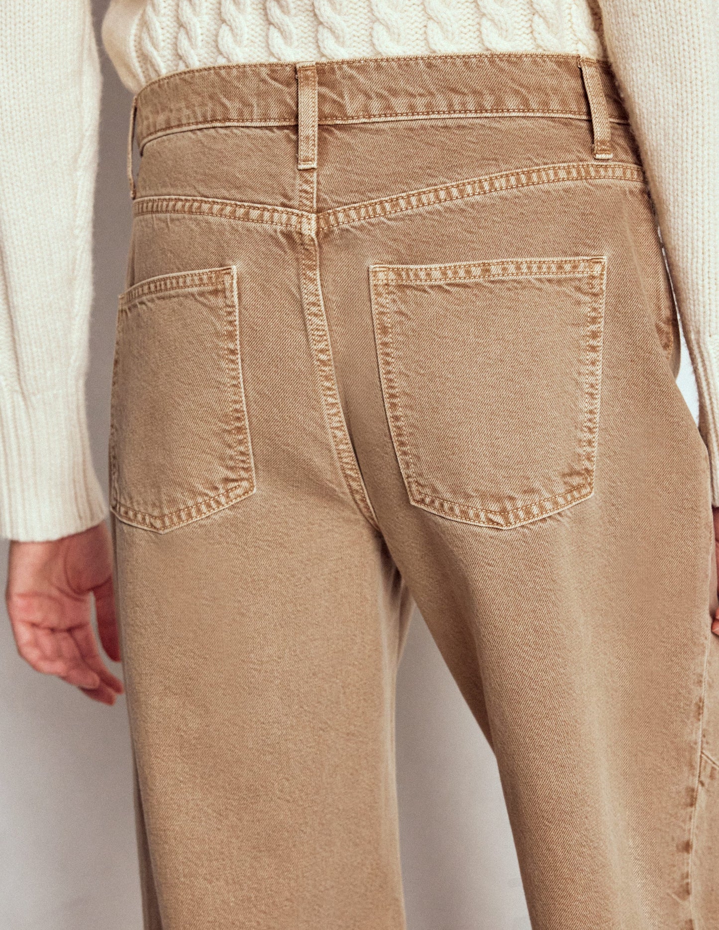 Lange Barrel-Jeans-Tabakbraun