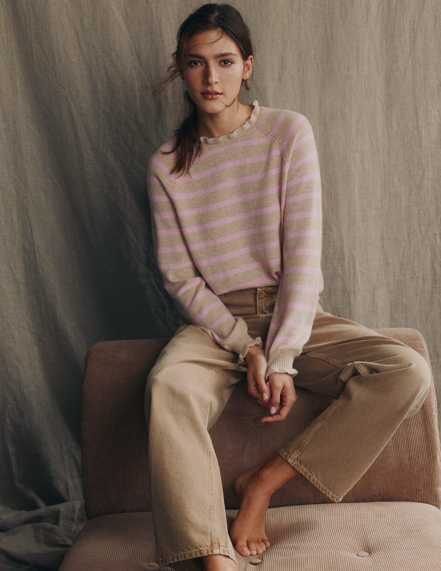 Lange Barrel-Jeans-Tabakbraun