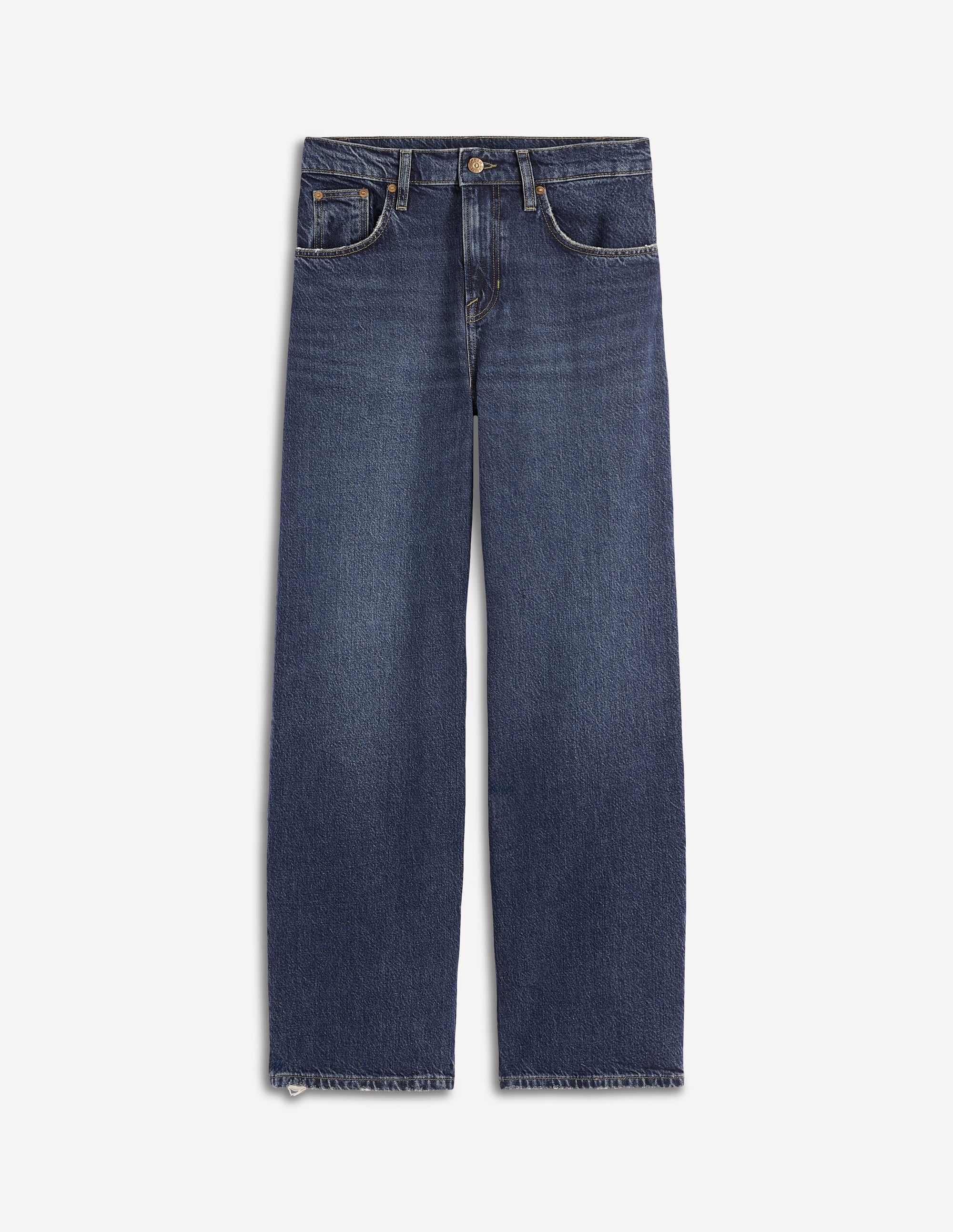 Locker geschnittene Jeans mit mittelhohem Bund-Dunkles Vintageblau - Image 6
