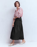 Jupe Valentina en satinette de coton-Noir