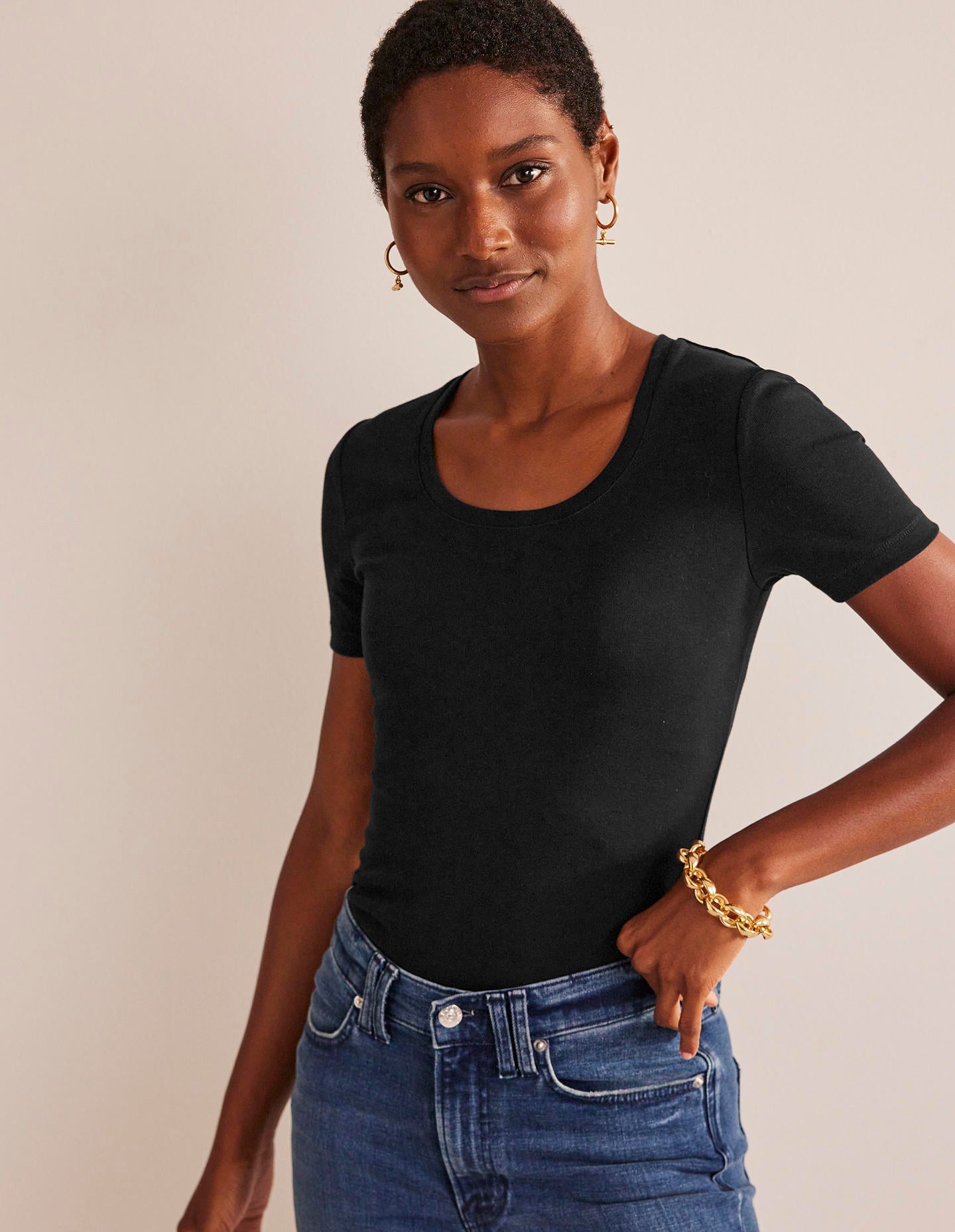 Basic-T-Shirt aus Jersey-Schwarz - Image 1