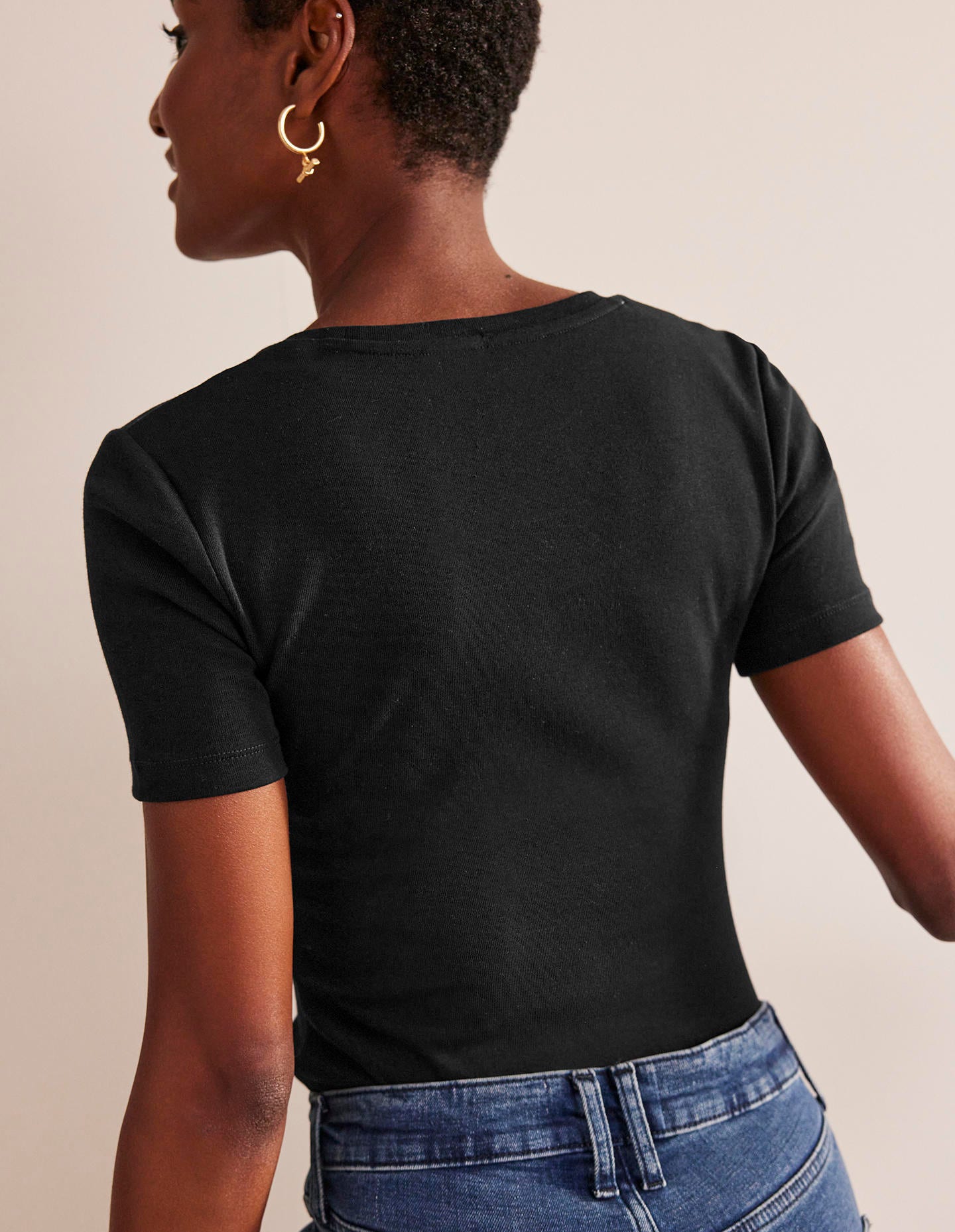 Basic-T-Shirt aus Jersey-Schwarz - Image 3