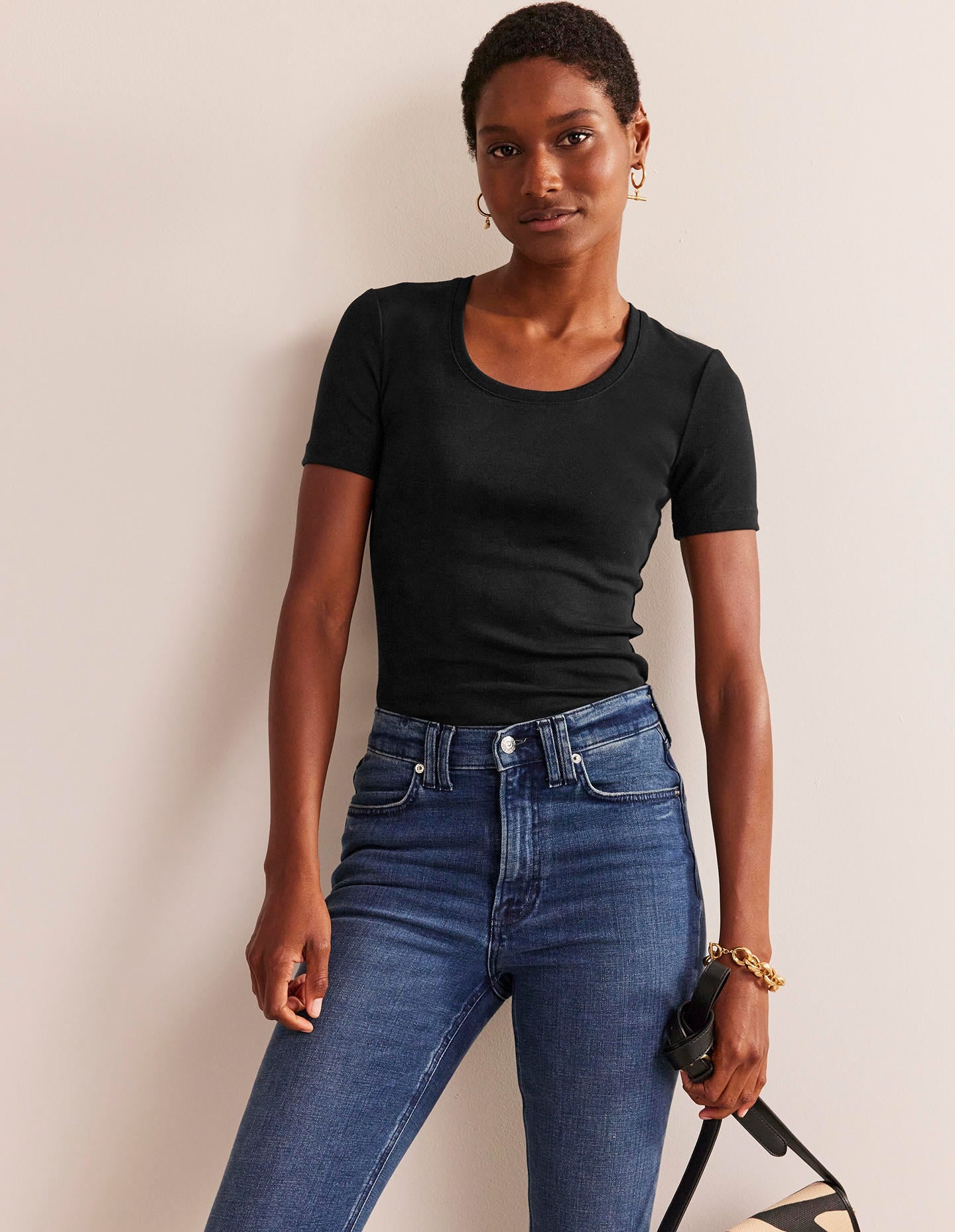 T-shirt essentiel en jersey-Noir-4