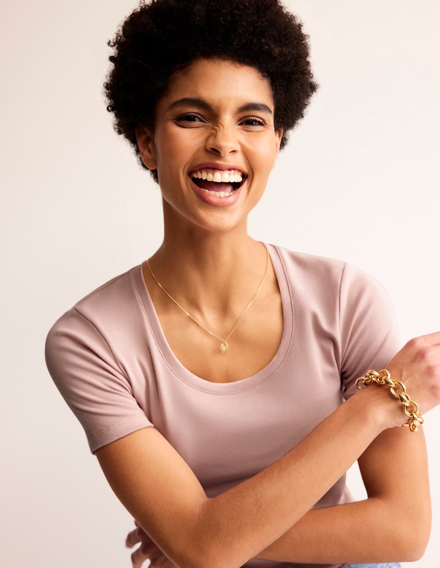 Basic-T-Shirt aus Jersey-Milchshake - Image 1