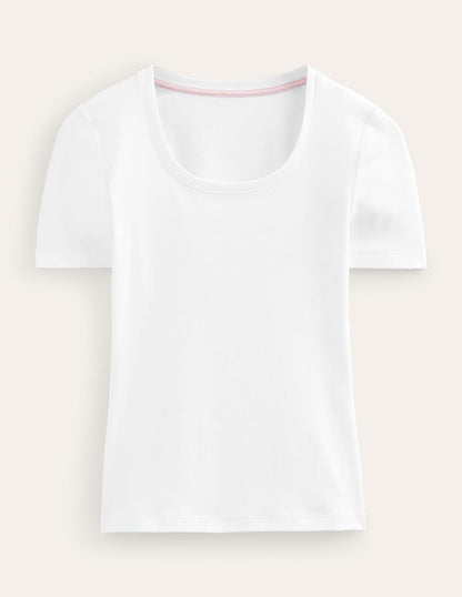 Basic-T-Shirt aus Jersey-Weiß-5