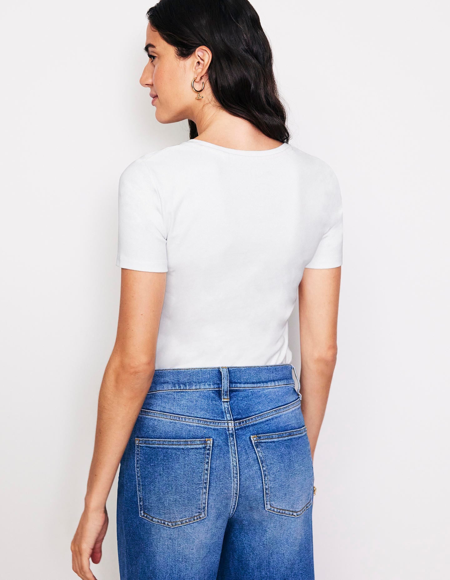 Basic-T-Shirt aus Jersey-Weiß