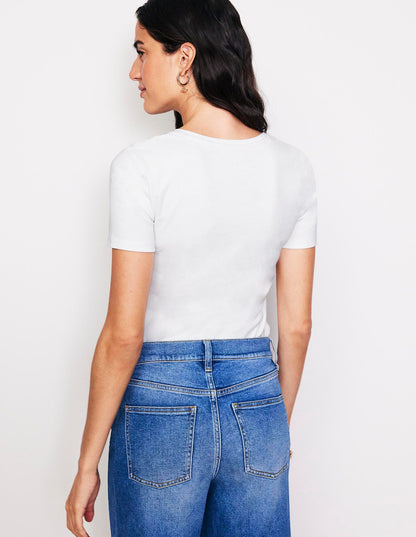 Basic-T-Shirt aus Jersey-Weiß-3