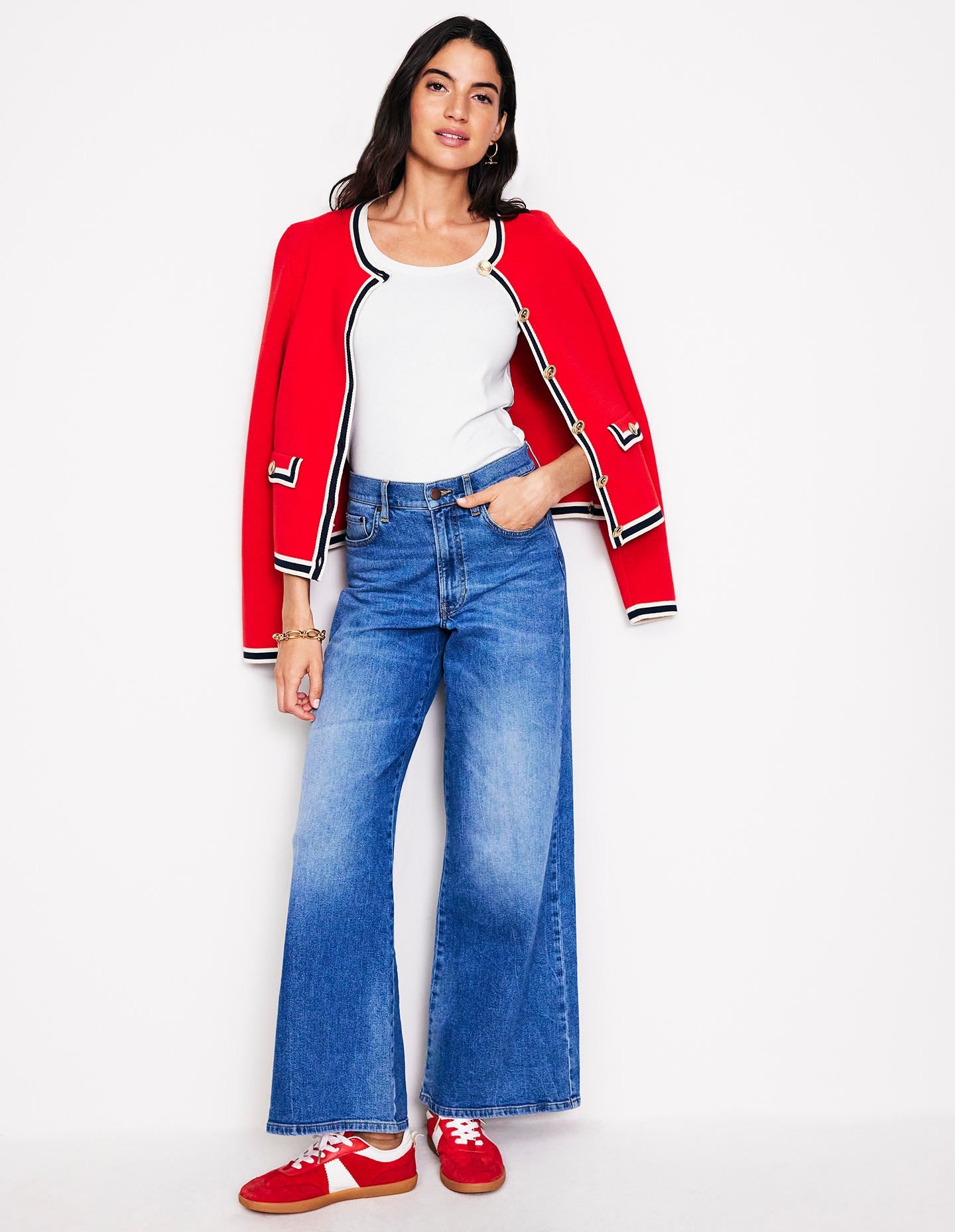 Basic-T-Shirt aus Jersey-Weiß