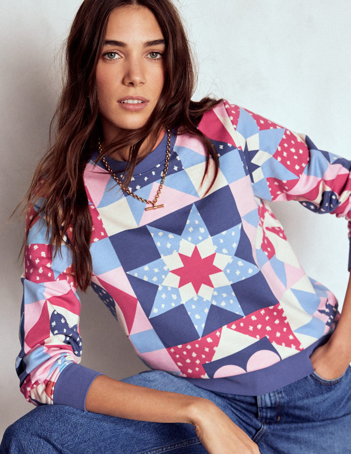 Hannah Sweatshirt mit Print-Bunt, Patchwork Herz