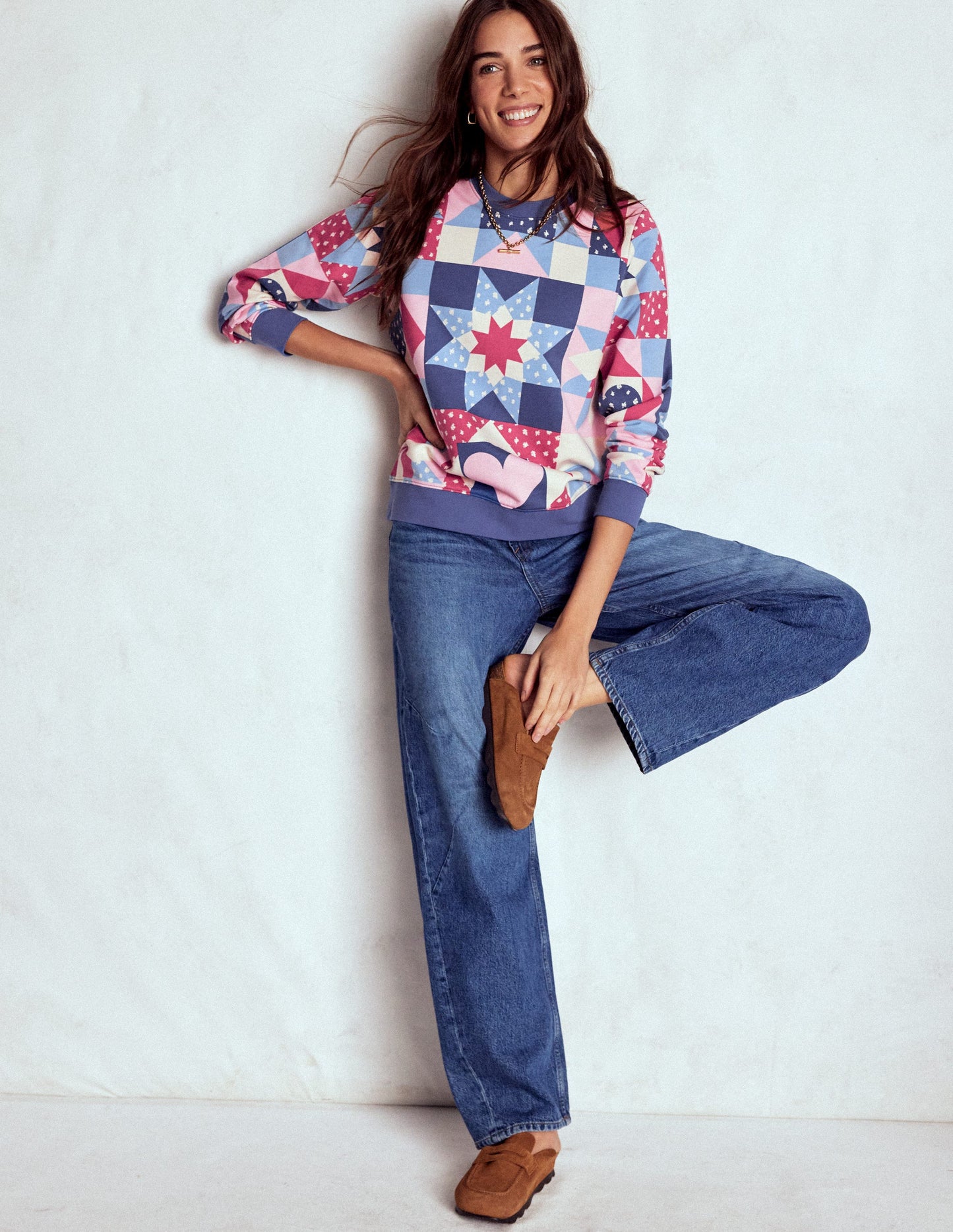 Sweat Hannah imprimé-Multi, patchwork cœur