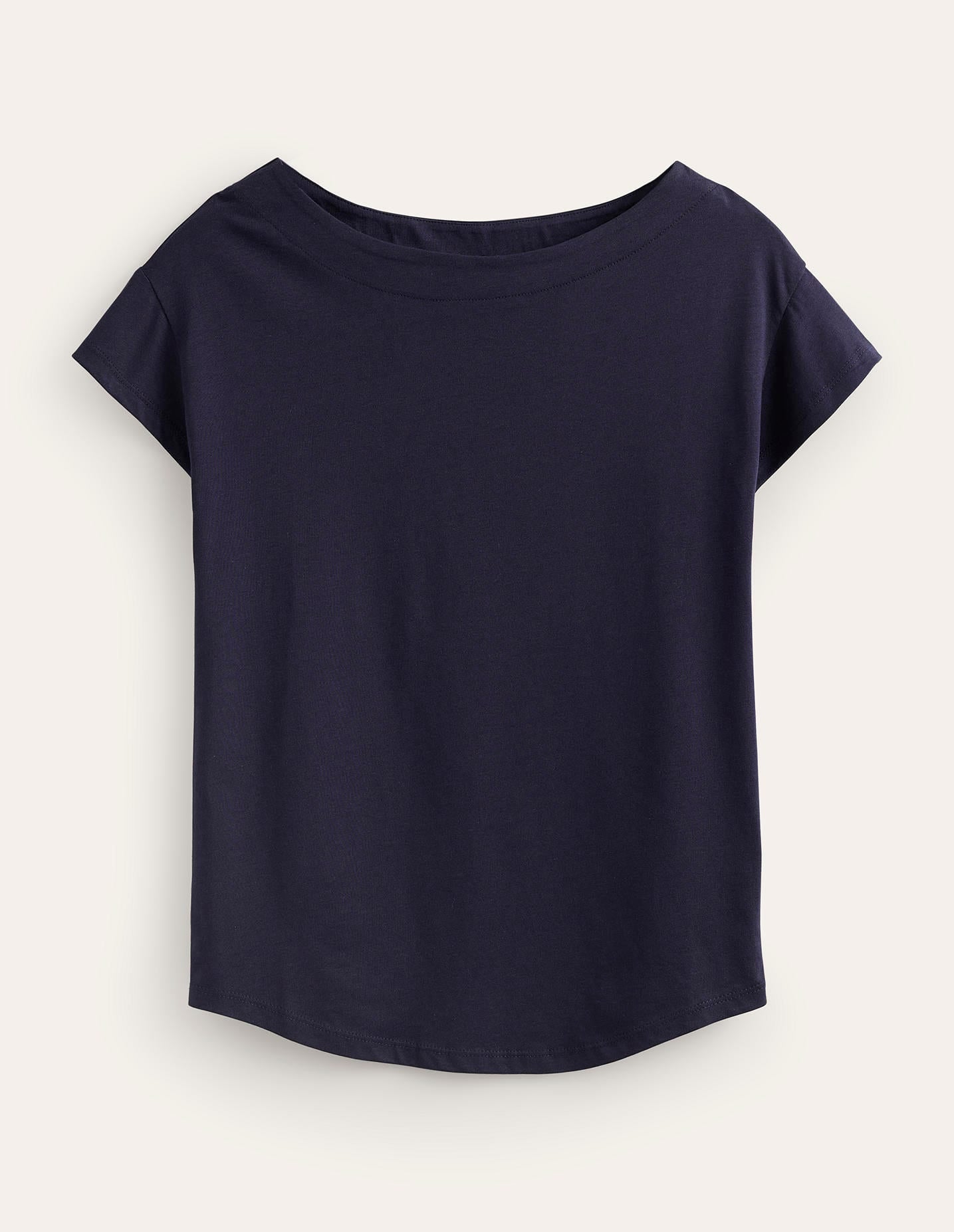 Superweiches T-Shirt mit U-Boot-Ausschnitt-Aqua Marine Marl - Image 6