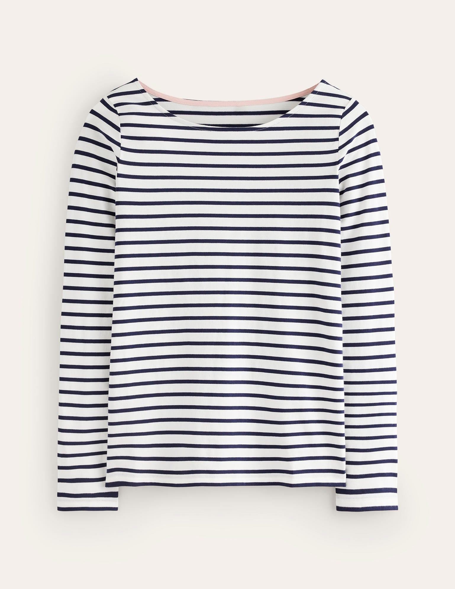 Ella Breton-Shirt mit langen Ärmeln-Naturweiß, Marineblau-5