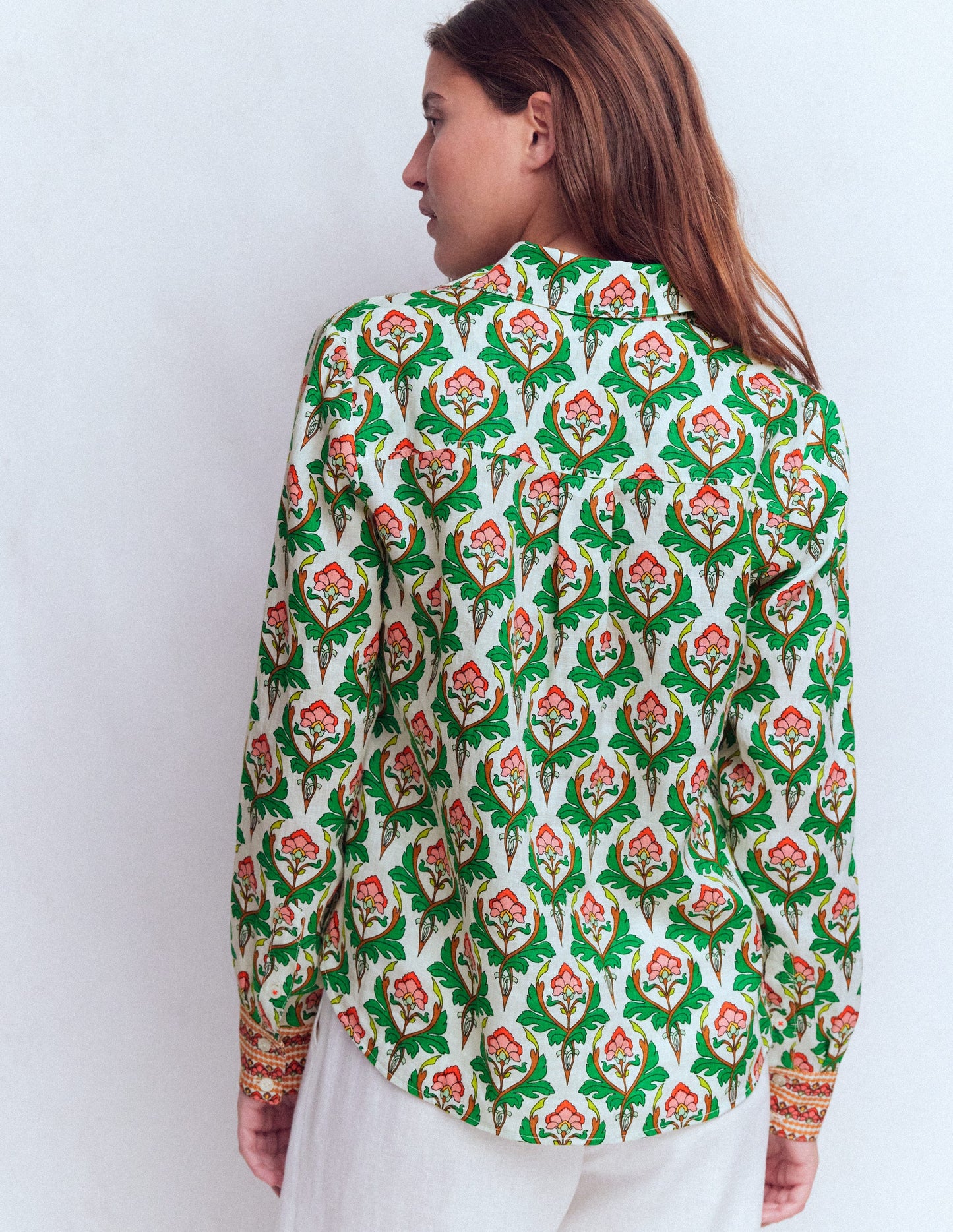 Sienna Leinenhemd-Bunt, Zierstempel