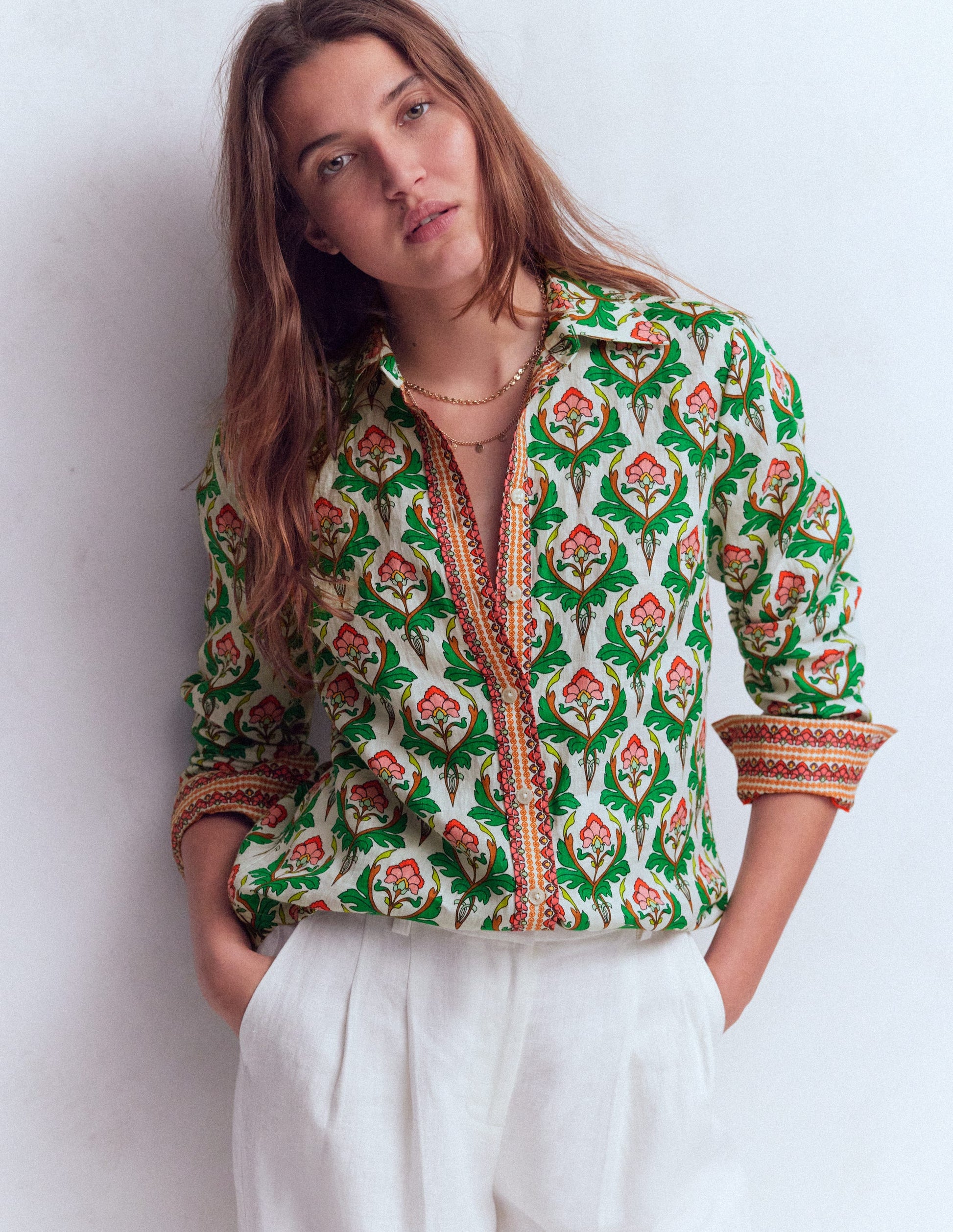 Sienna Leinenhemd-Bunt, Zierstempel-4