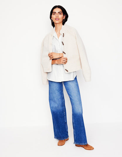 Sadie Relaxed Cotton Shirt-White Oxford-5