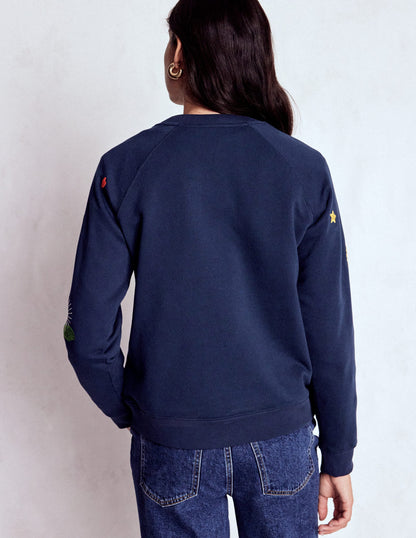 Rosa Sweatshirt mit Stickerei-Navy/Bunt, Stickerei-4