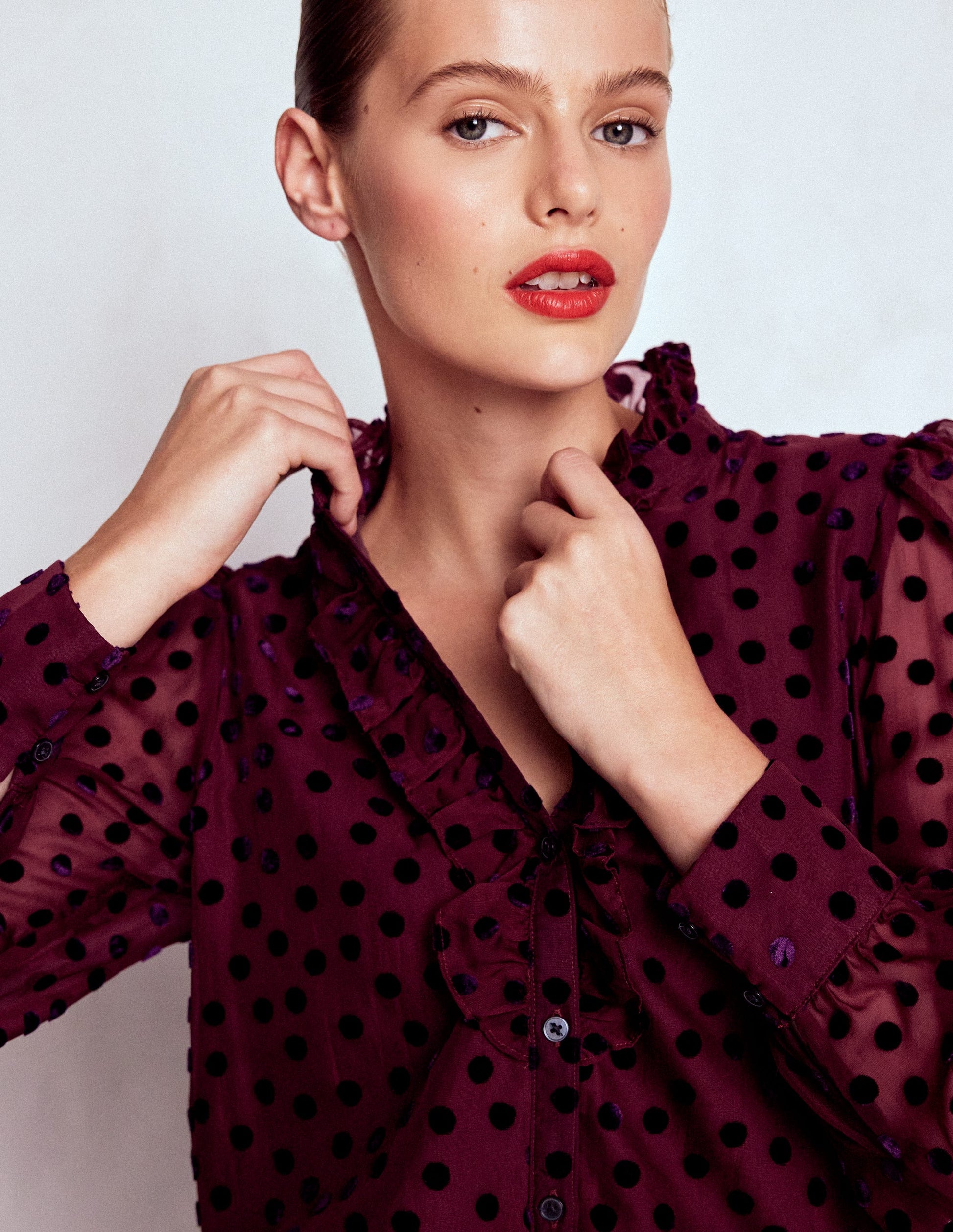 Sasha Devore Velvet Top-Deep Wisteria Spot-2