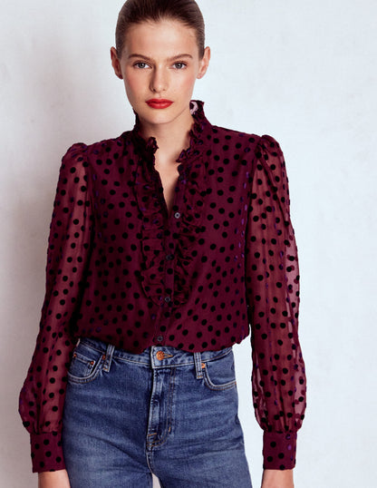 Sasha Devore Velvet Top-Deep Wisteria Spot-3