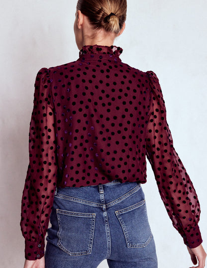 Sasha Devore Velvet Top-Deep Wisteria Spot-4