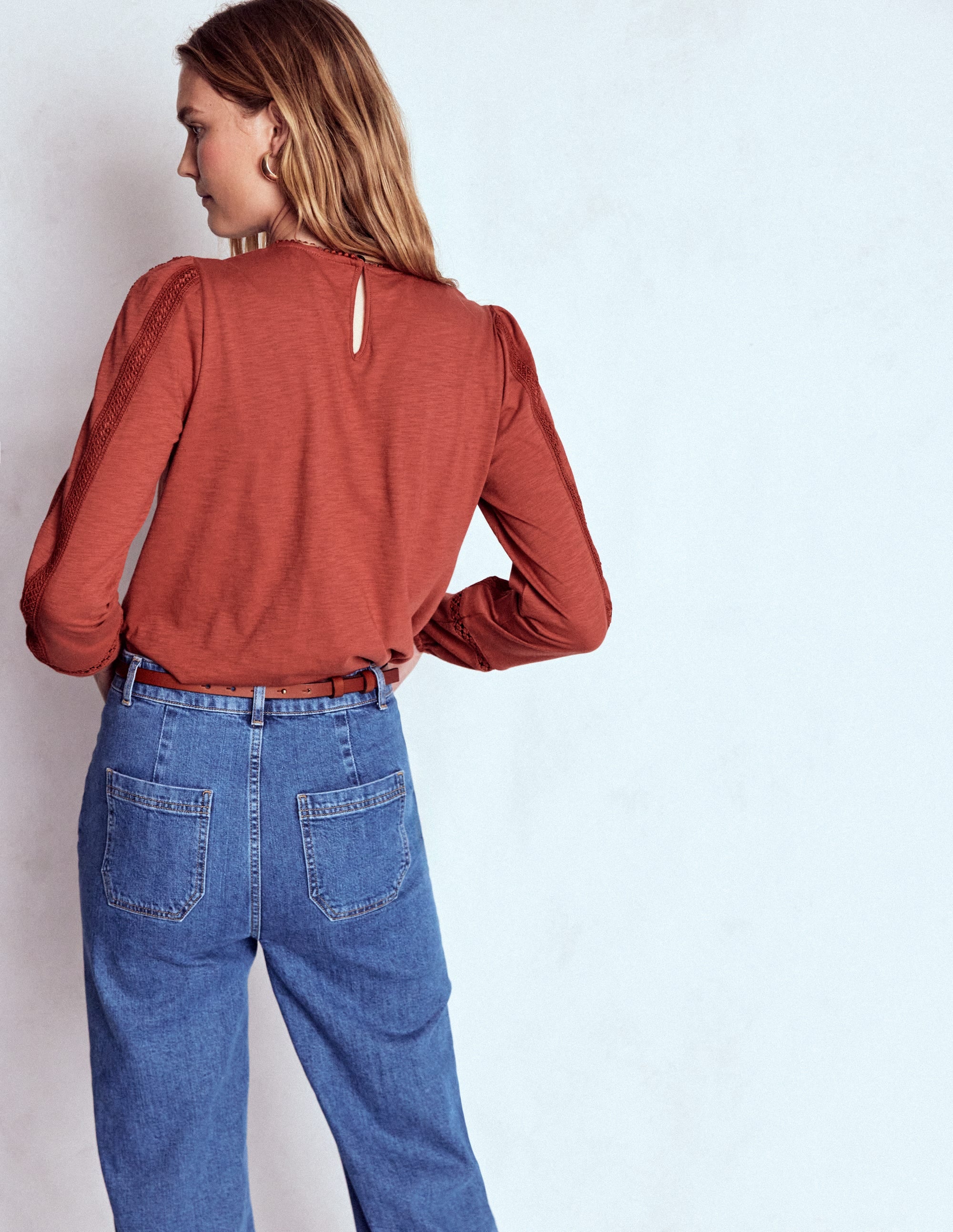 Imi Jersey-Oberteil mit Besatz-Scheunenrot - Image 3