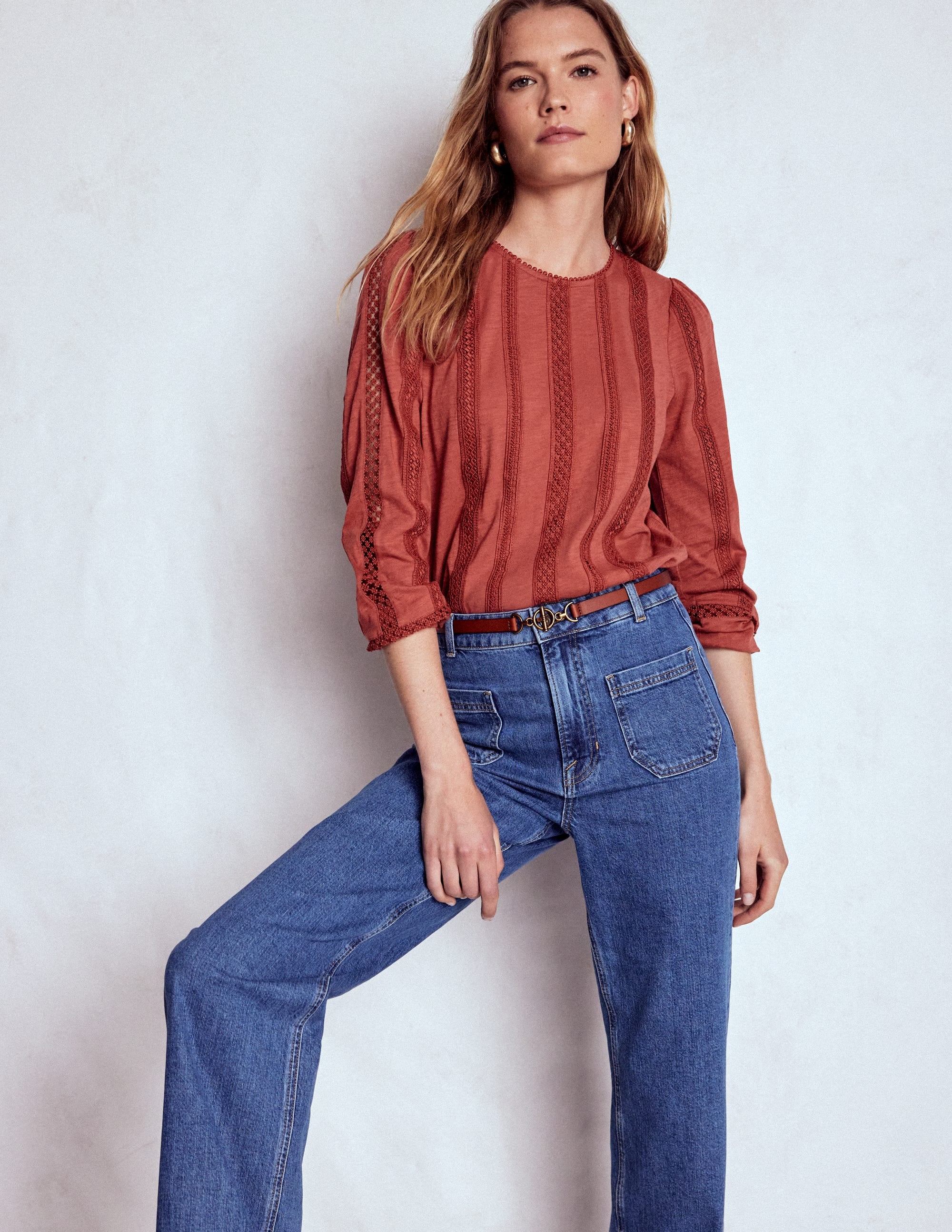 Imi Jersey-Oberteil mit Besatz-Scheunenrot - Image 4