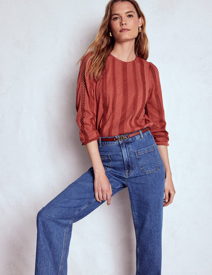 Imi Jersey Trim Top-Barn Red-4