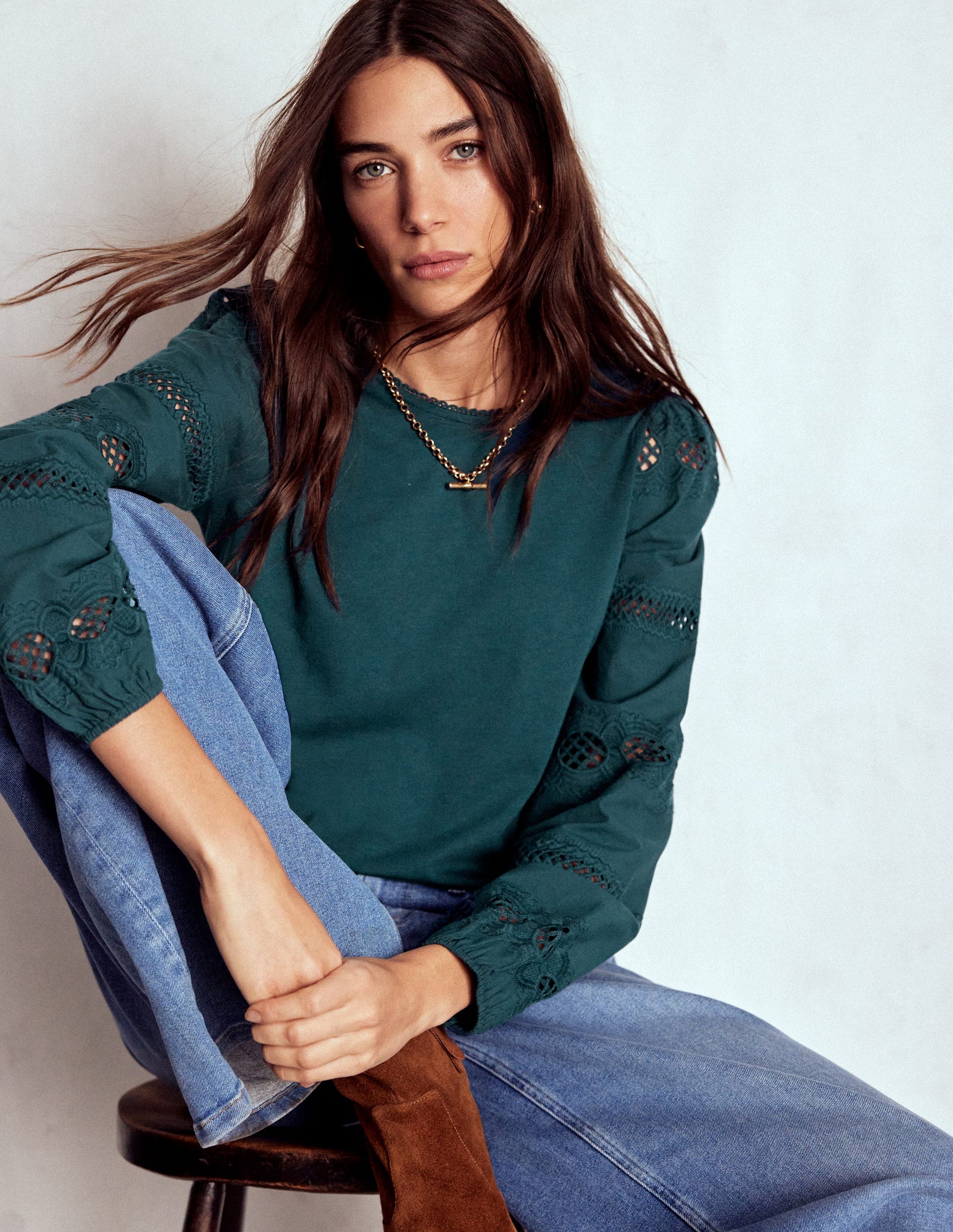 Millie Oberteil aus Spitzenmix-Mitternachtsblaugrün-1